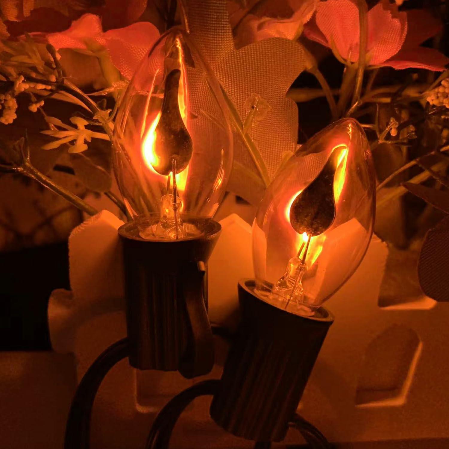 Bombillas de luz parpadeante C7 Halloween Couah 25 Pack Naranja