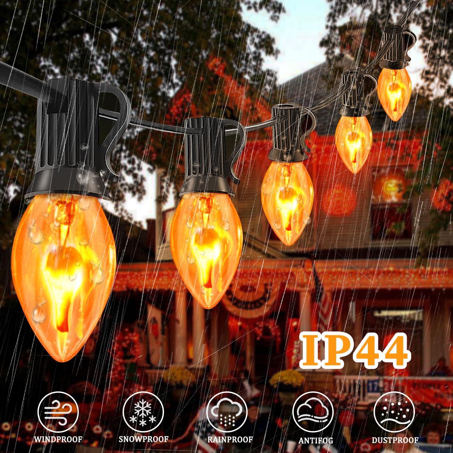 Bombillas de luz parpadeante C7 Halloween Couah 25 Pack Naranja