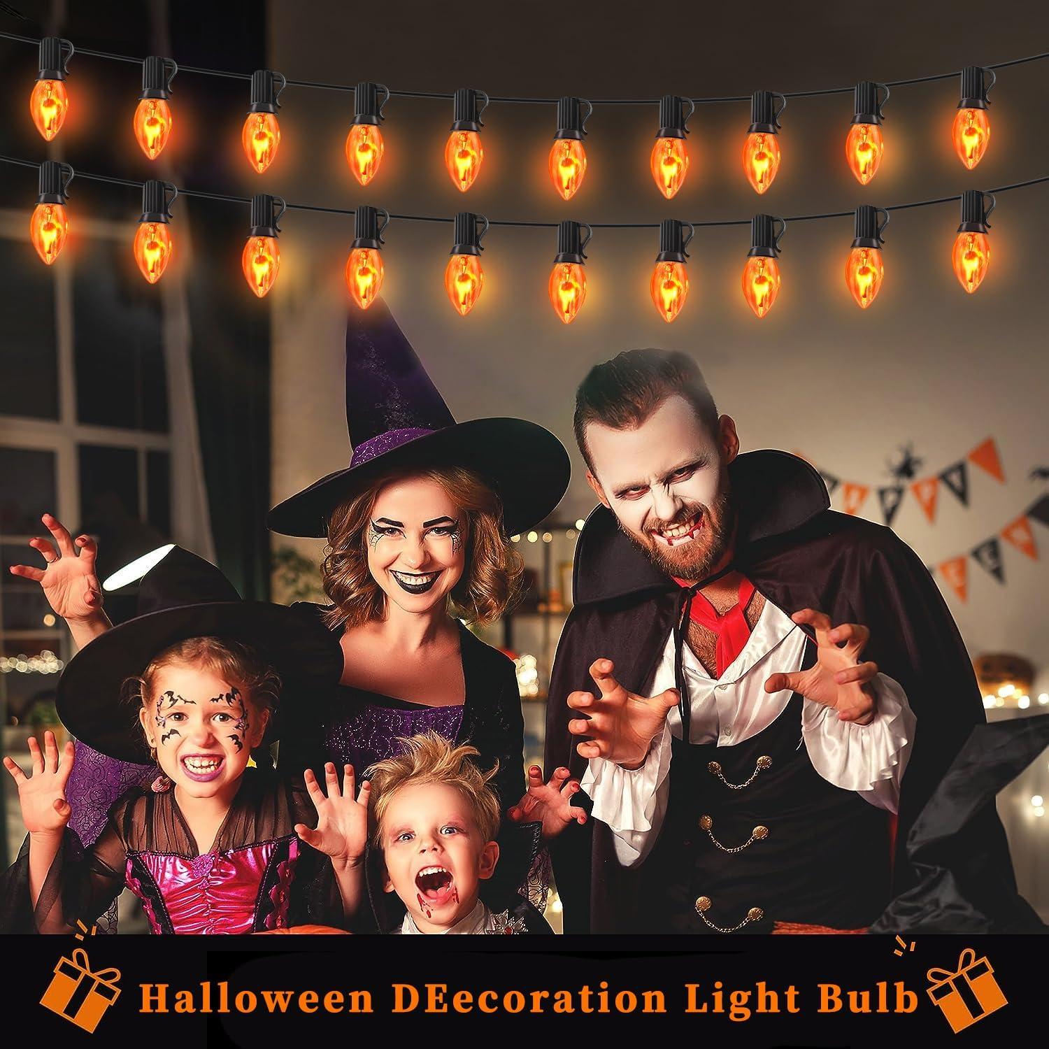 Bombillas de luz parpadeante C7 Halloween Couah 25 Pack Naranja