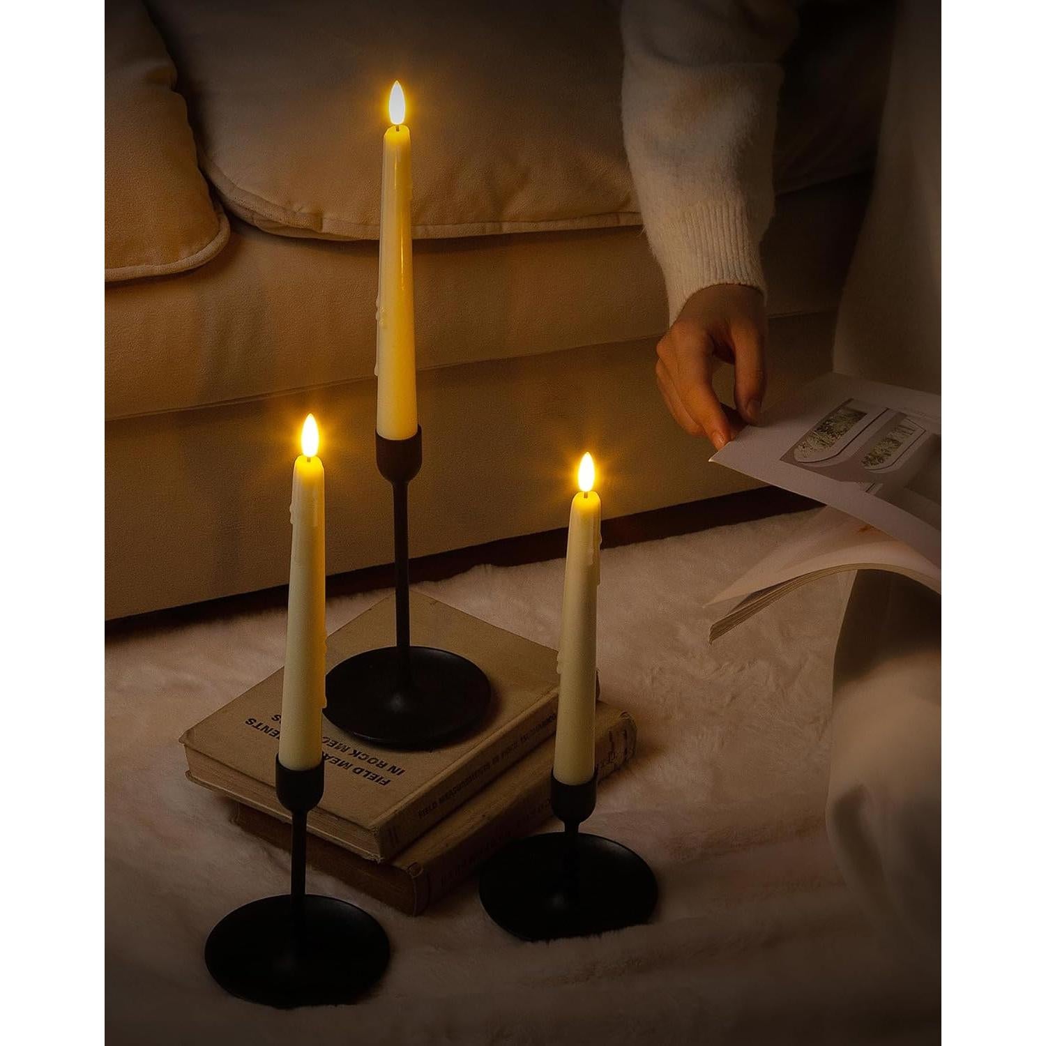 Velas LED sin Llama Stmarry Marfil 24.5 cm - Paquete de 3