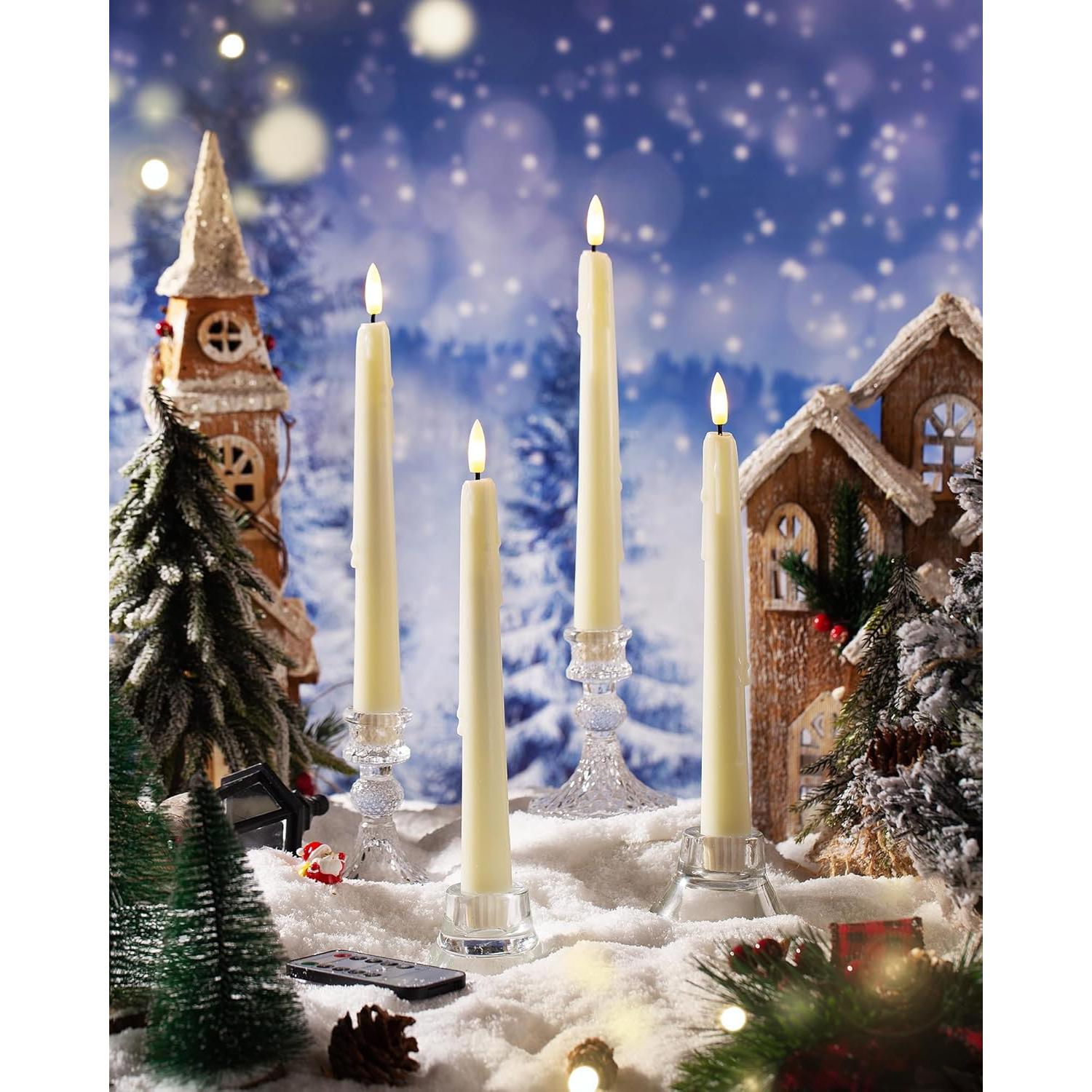 Velas LED sin Llama Stmarry Marfil 24.5 cm - Paquete de 3