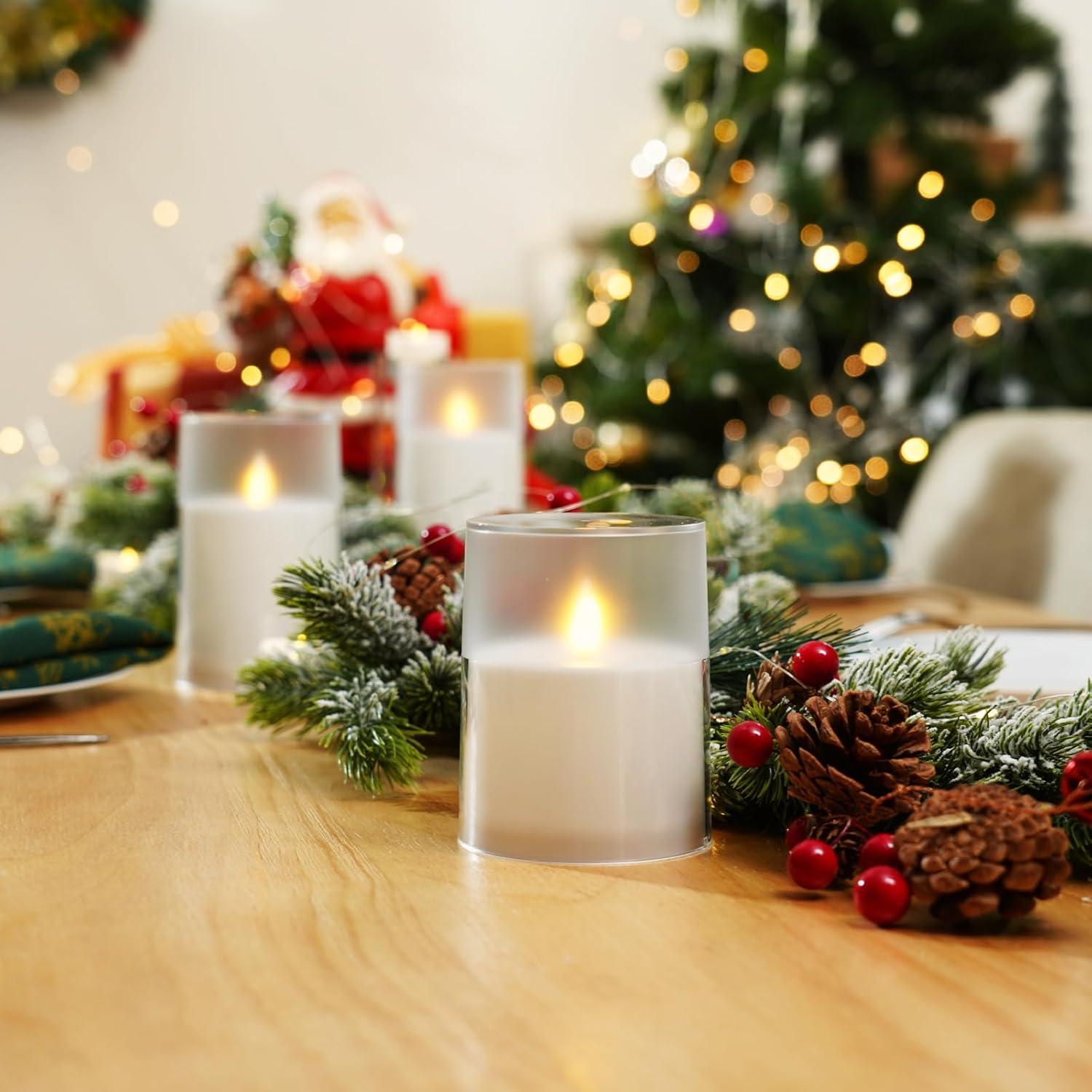 Juego de 3 Velas LED Homemory con Control Remoto y Temporizador