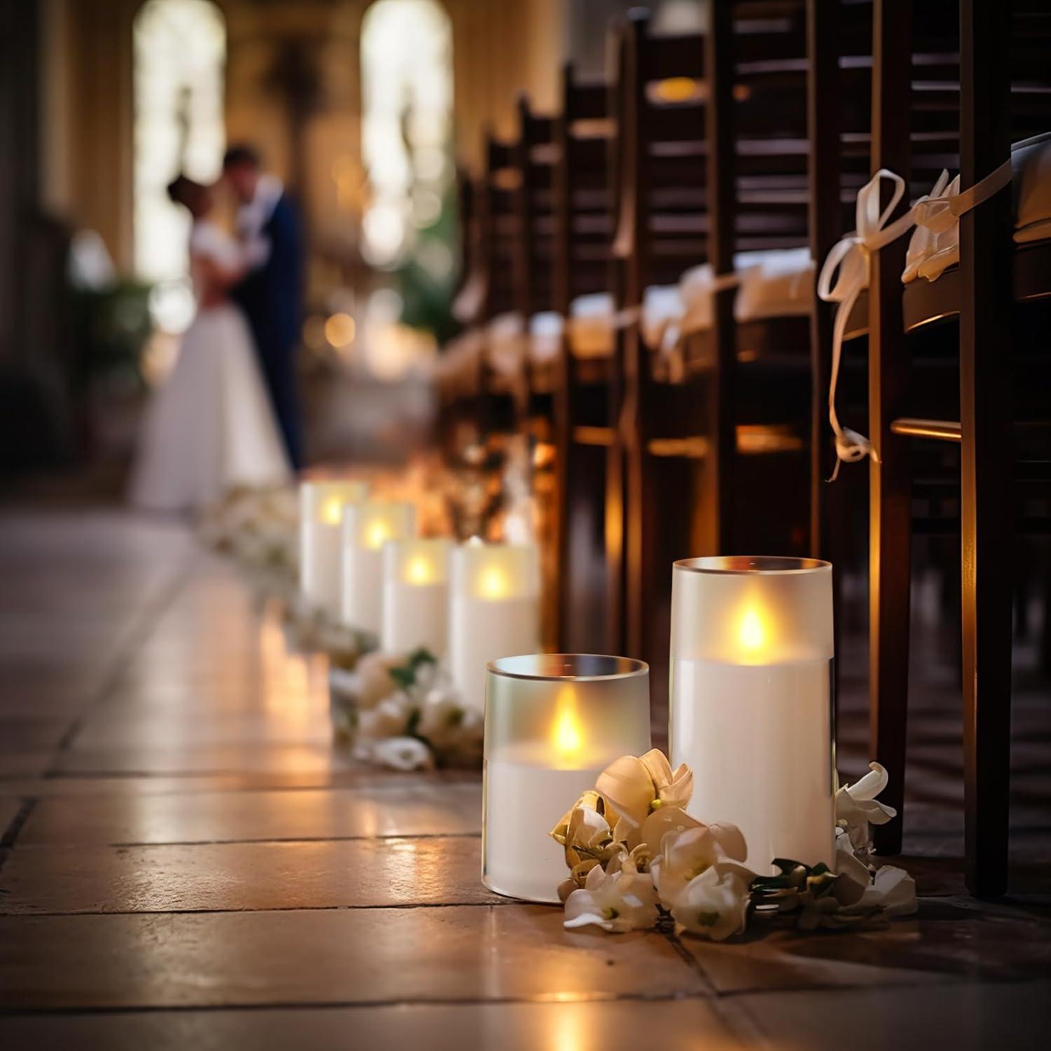 Juego de 3 Velas LED Homemory con Control Remoto y Temporizador