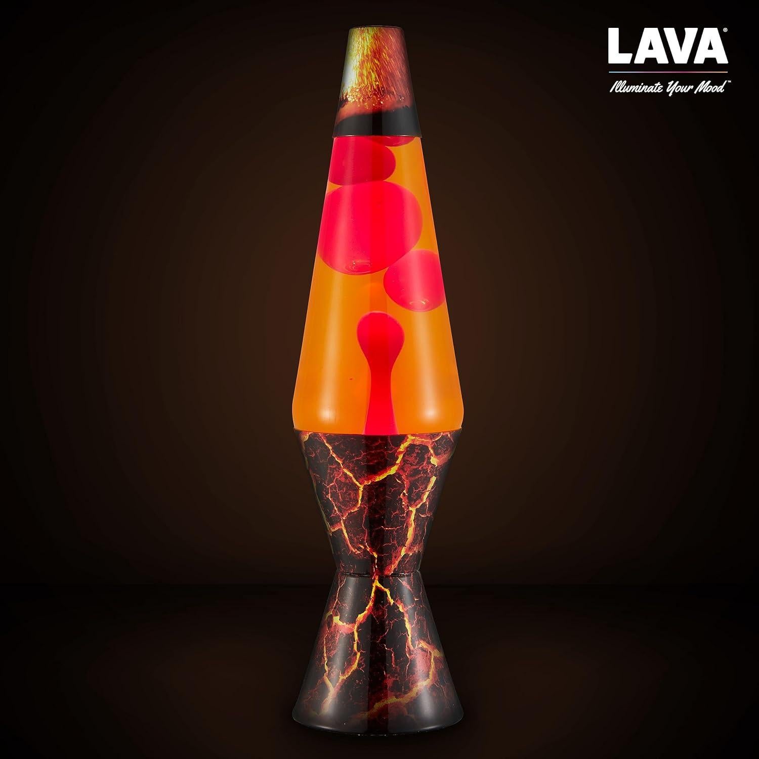 Lámpara Lava Lava - 36.83 cm - Cera Roja y Líquido Naranja