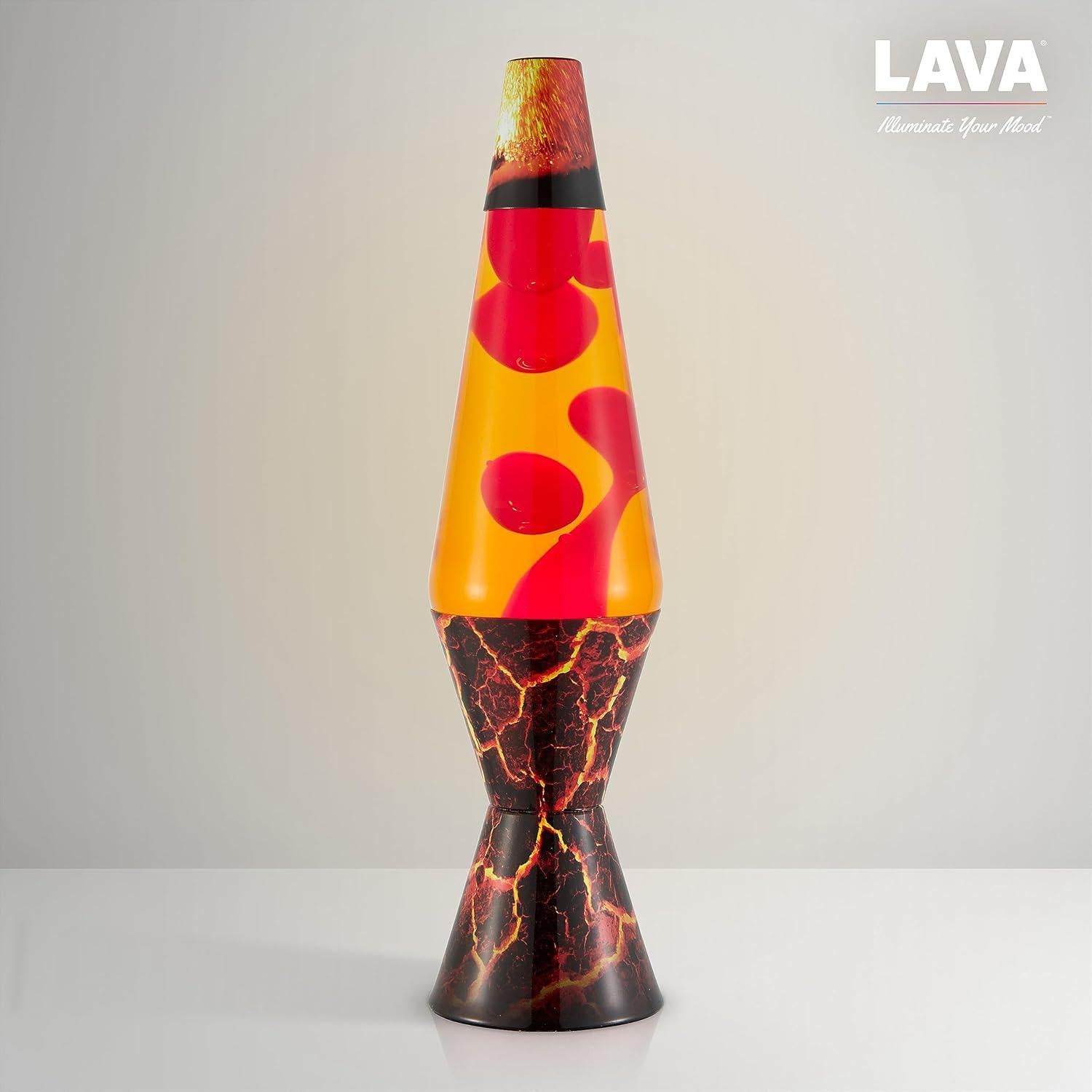 Lámpara Lava Lava - 36.83 cm - Cera Roja y Líquido Naranja