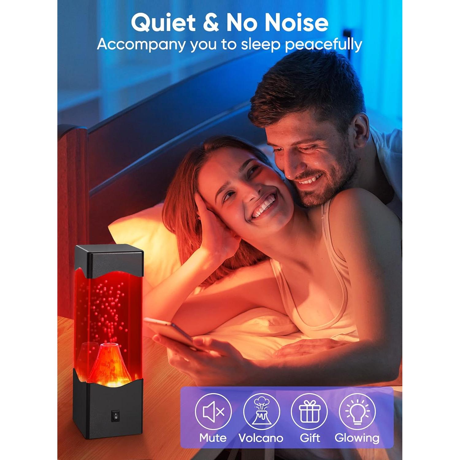 Lámpara de Volcán LED TNOIE - Luz Nocturna Relajante USB