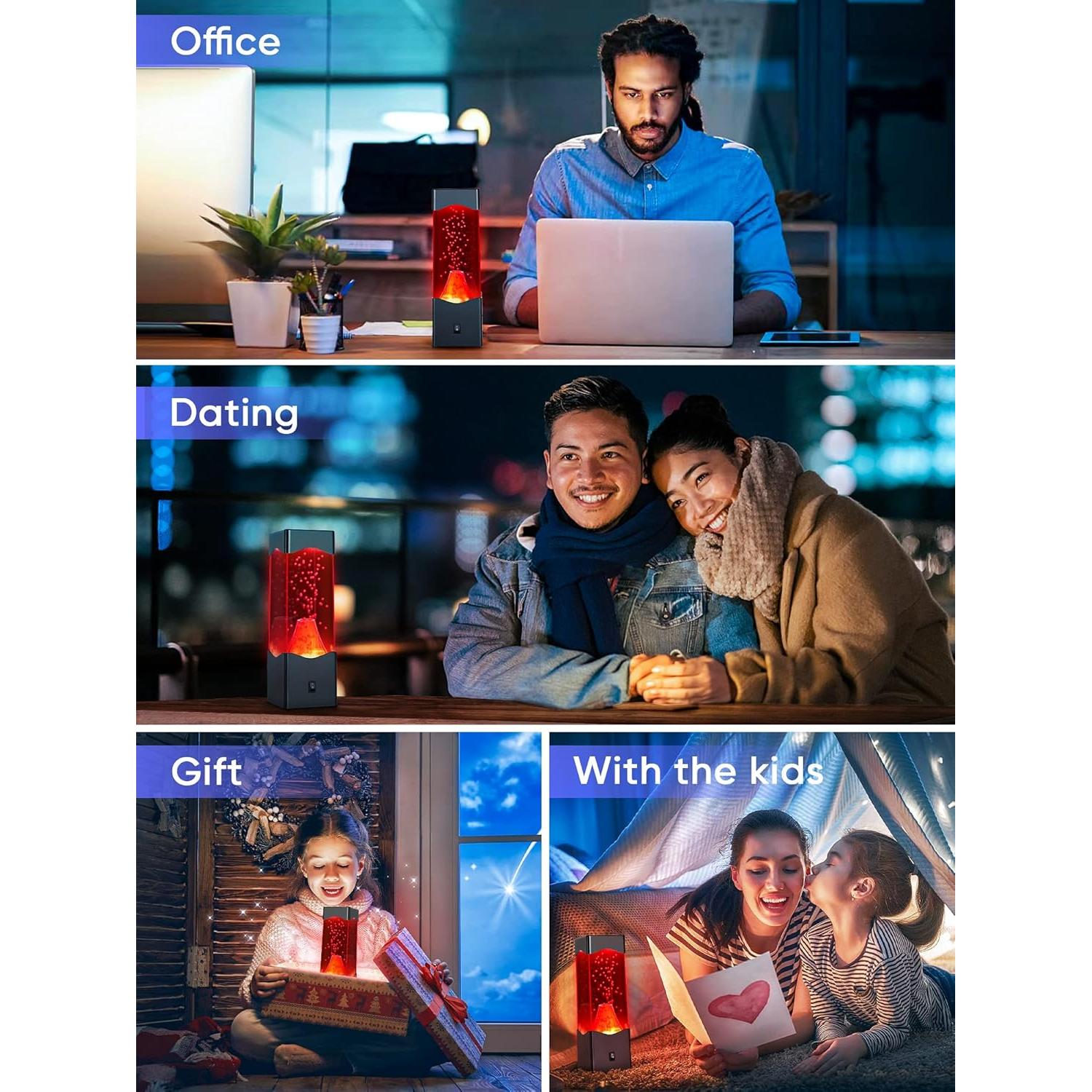 Lámpara de Volcán LED TNOIE - Luz Nocturna Relajante USB