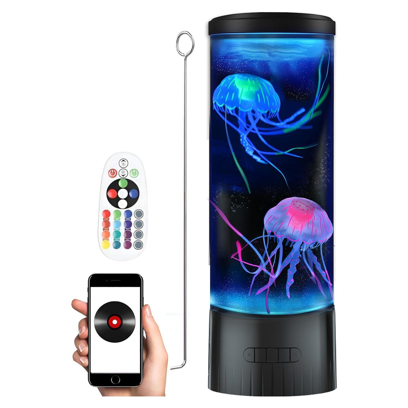 Lámpara de Medusa CALOVER - Acuario LED con Altavoz Bluetooth