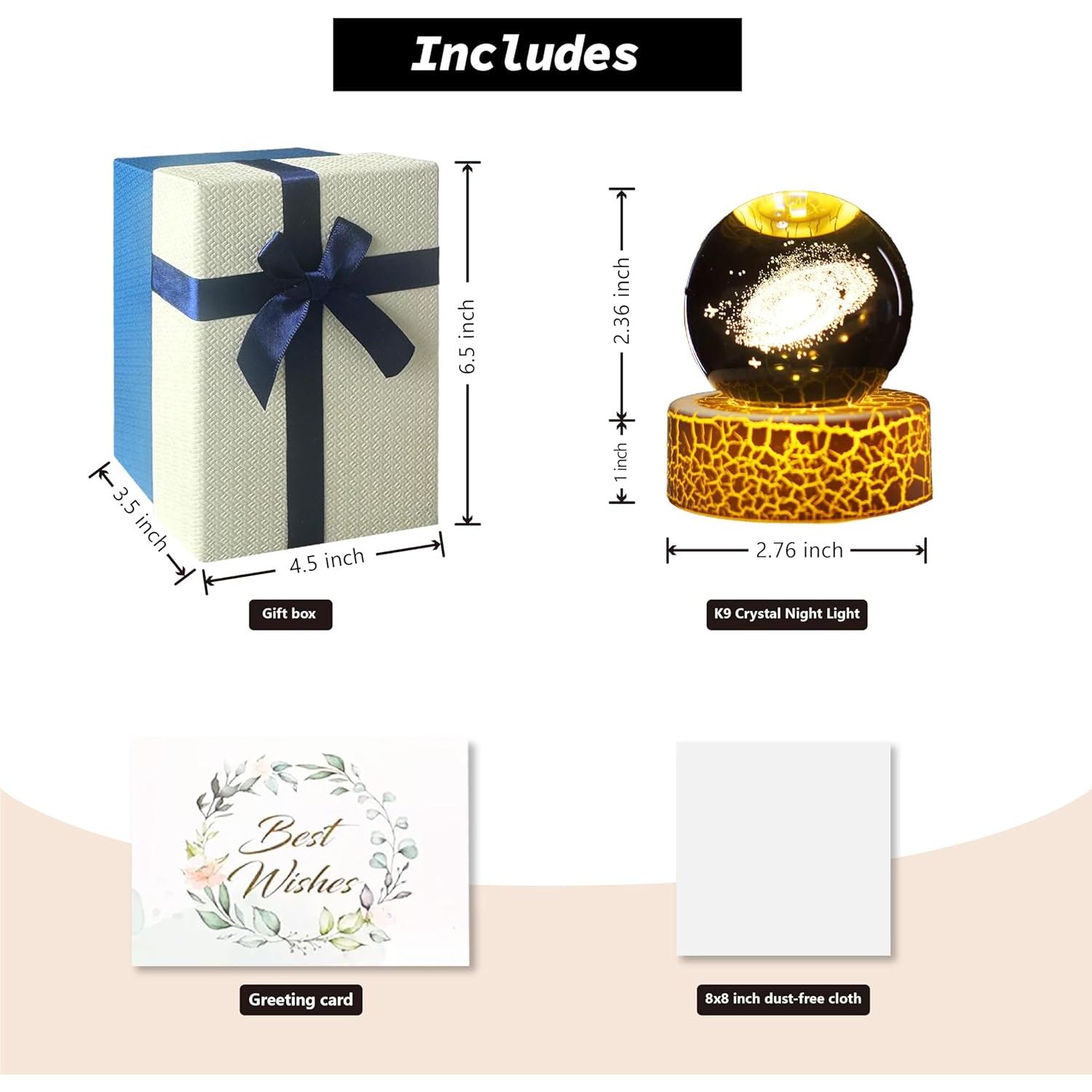 Luz Nocturna 3D Nebulosa Galáctica PETMIMIXD 6 cm LED