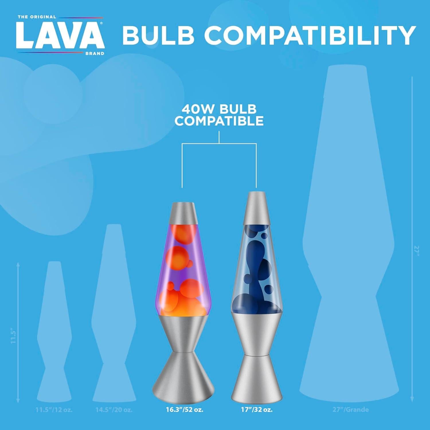 Bombilla de Reemplazo Lava 5032-6 40W Transparente 2 Unidades