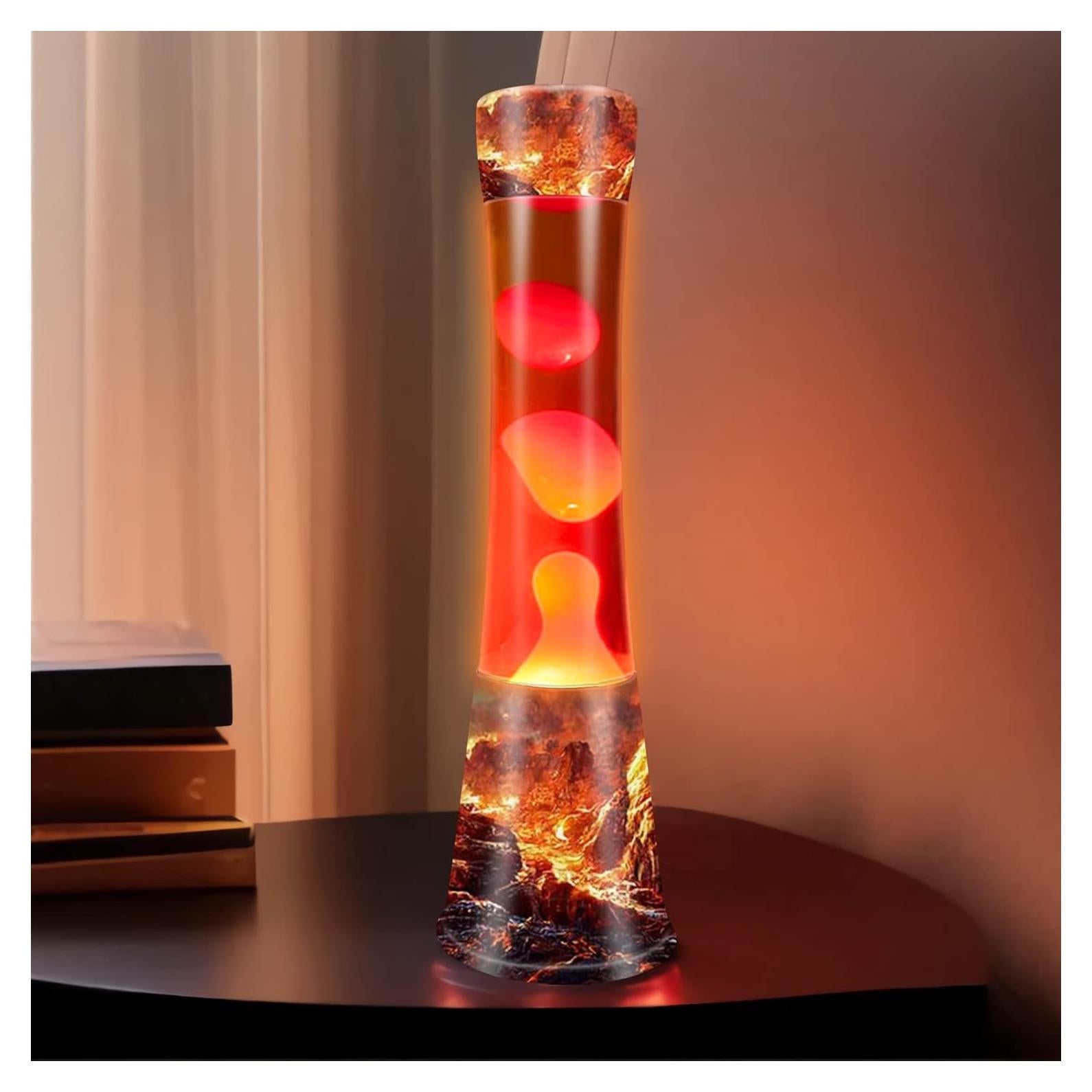 Lámpara de Lava BAOYIKU 40.64 cm Naranja y Cera Roja