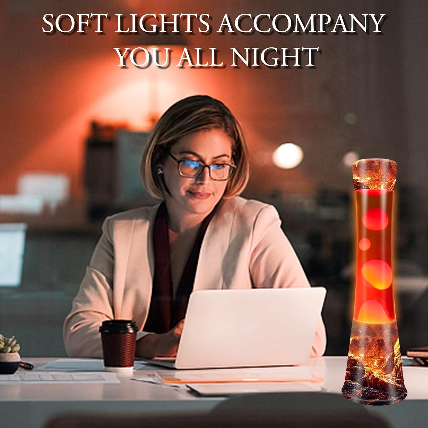 Lámpara de Lava BAOYIKU 40.64 cm Naranja y Cera Roja