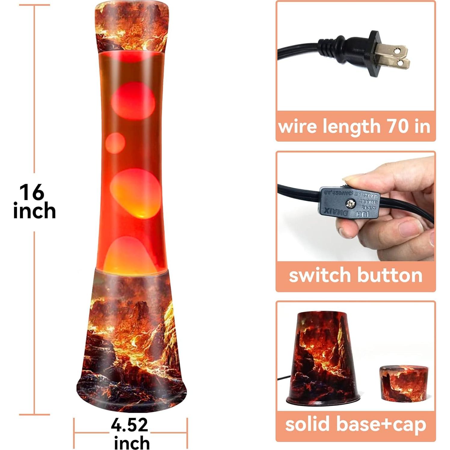 Lámpara de Lava BAOYIKU 40.64 cm Naranja y Cera Roja