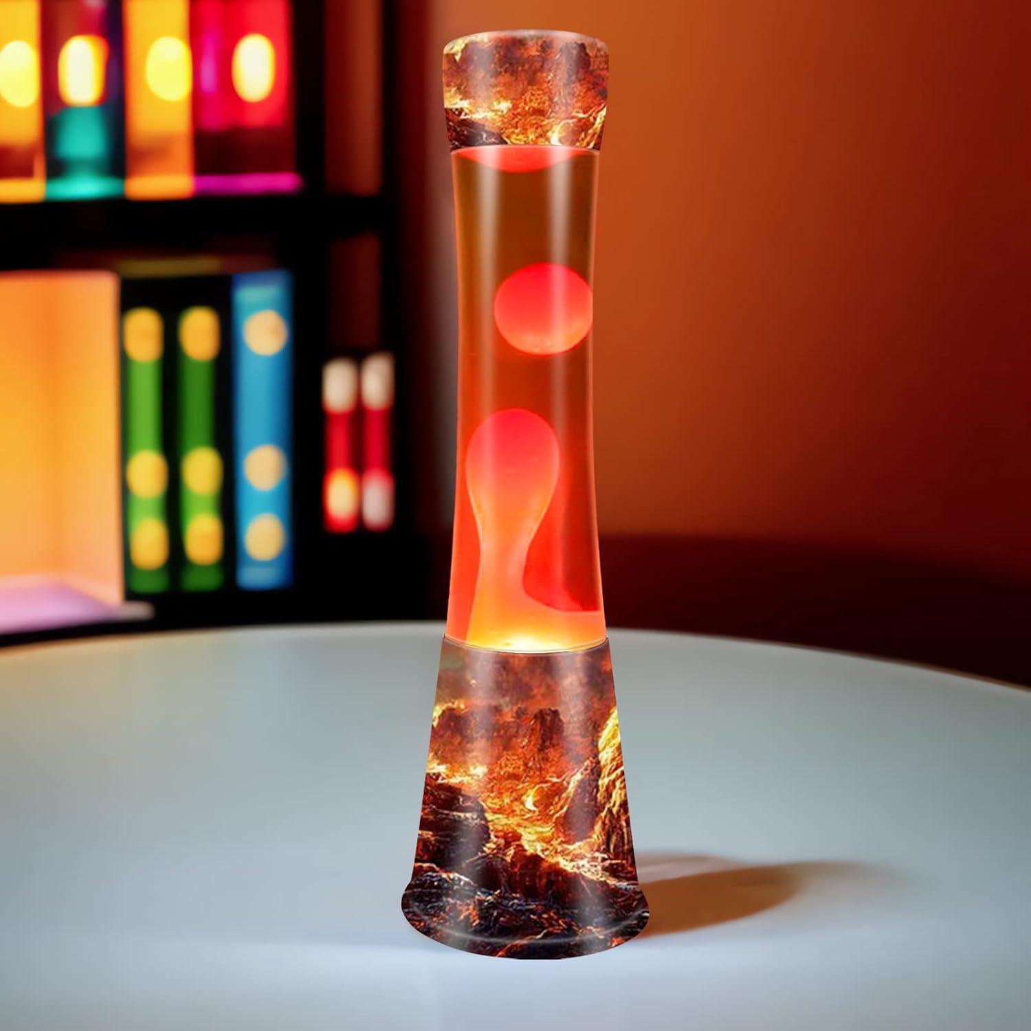 Lámpara de Lava BAOYIKU 40.64 cm Naranja y Cera Roja