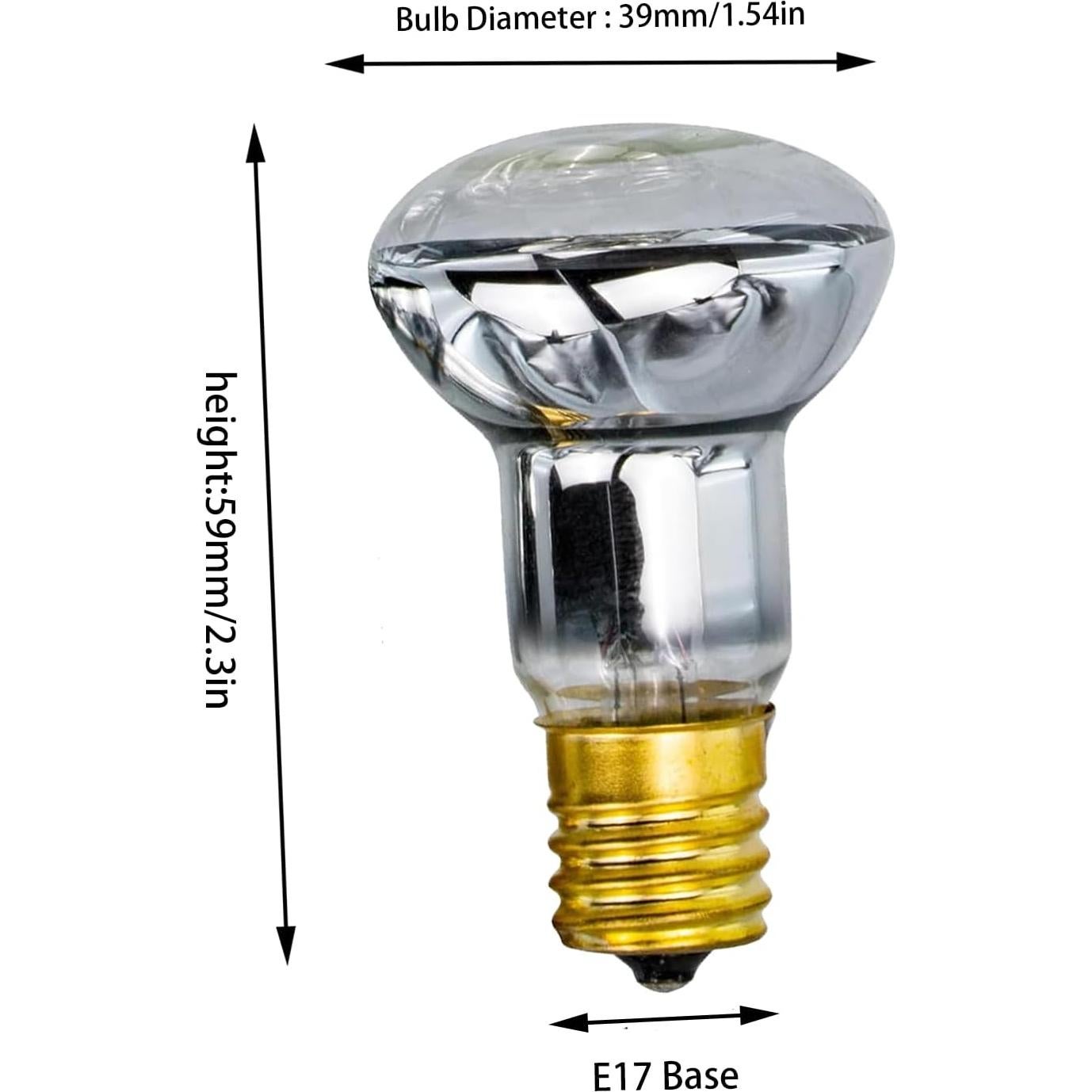 Paquete de 4 Bombillas R39 E17 30W para Lámparas de Lava
