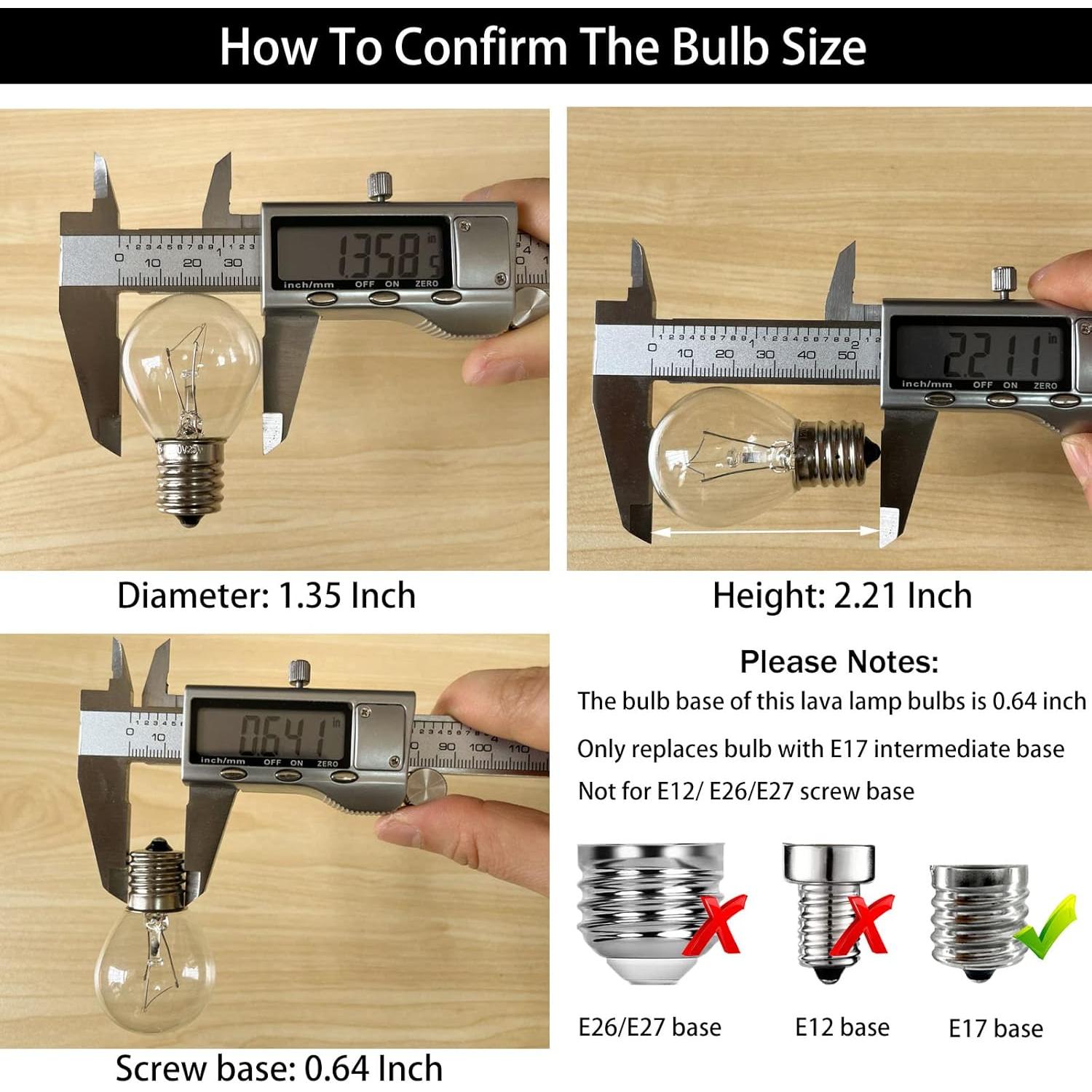 Bombillas de Lámpara de Lava Esslife S11 E17 25W - Paquete de 6