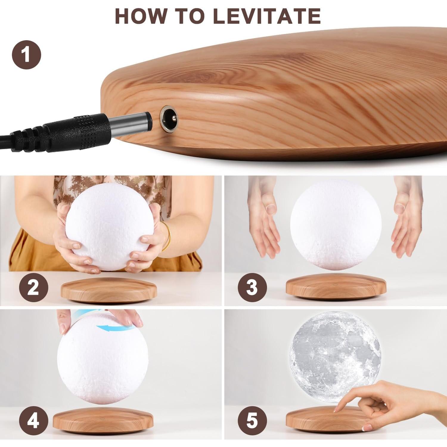 Lámpara de Luna Levitante GROPINFLY 15 cm 18 Colores LED