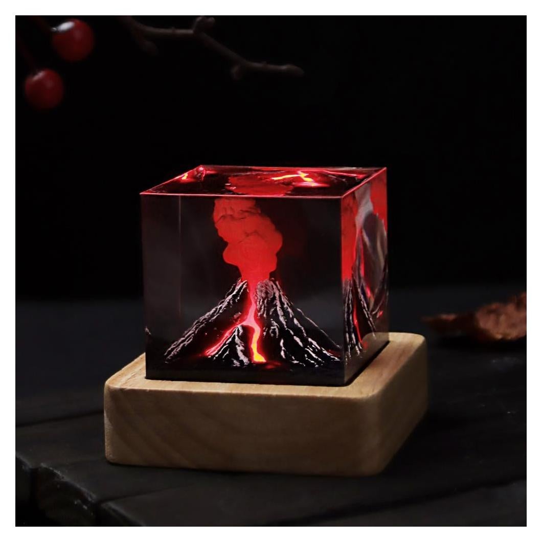 Lámpara de Lava Volcán HS-1012 3D Decoración Nocturna