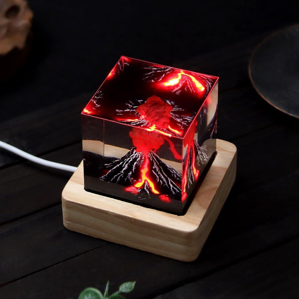 Lámpara de Lava Volcán HS-1012 3D Decoración Nocturna