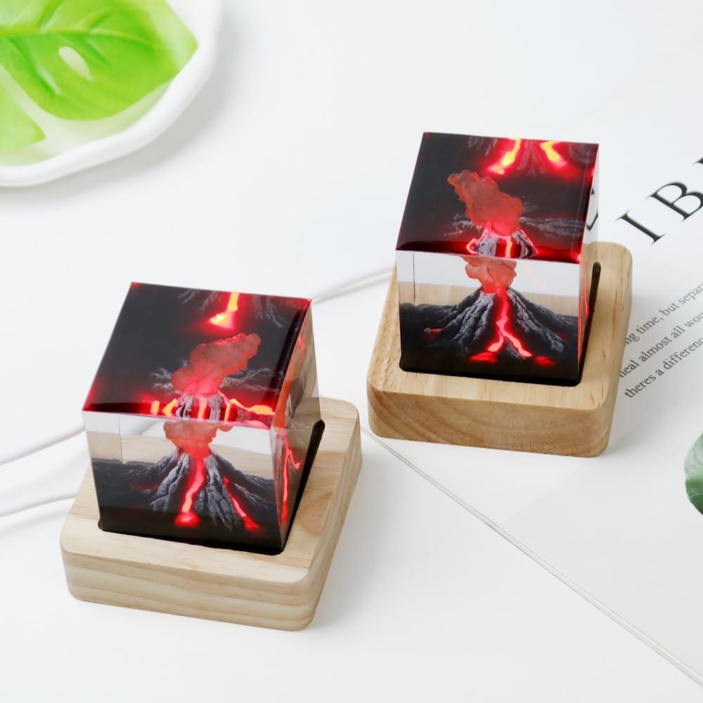 Lámpara de Lava Volcán HS-1012 3D Decoración Nocturna