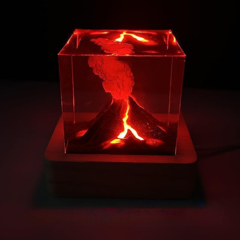 Lámpara de Lava Volcán HS-1012 3D Decoración Nocturna