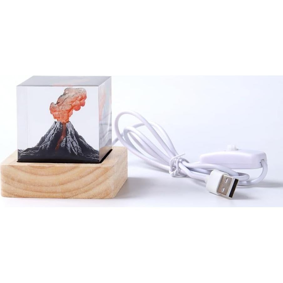 Lámpara de Lava Volcán HS-1012 3D Decoración Nocturna