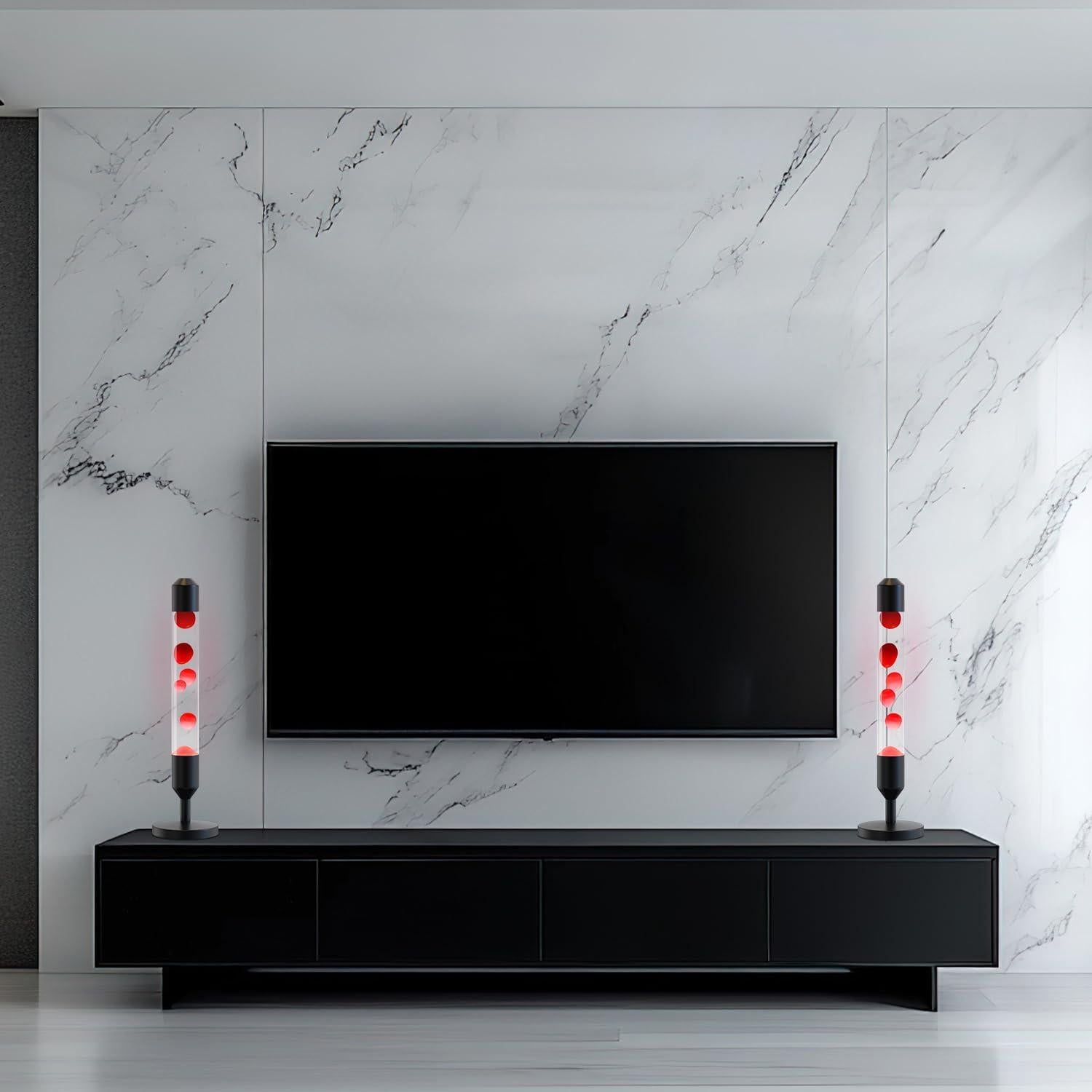 Lámpara de Movimiento Líquido Kyzfy 62 cm Cera Roja Agua Blanca