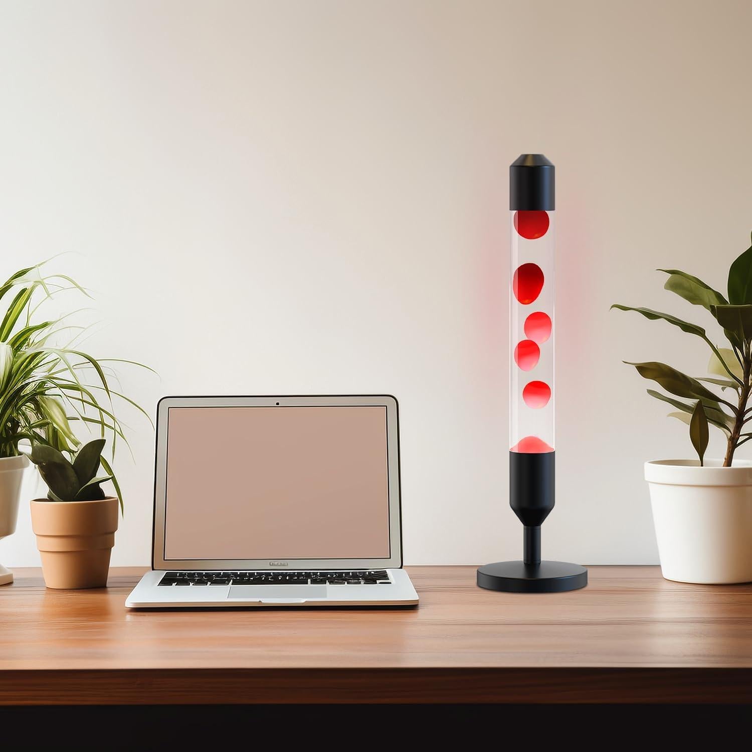 Lámpara de Movimiento Líquido Kyzfy 62 cm Cera Roja Agua Blanca