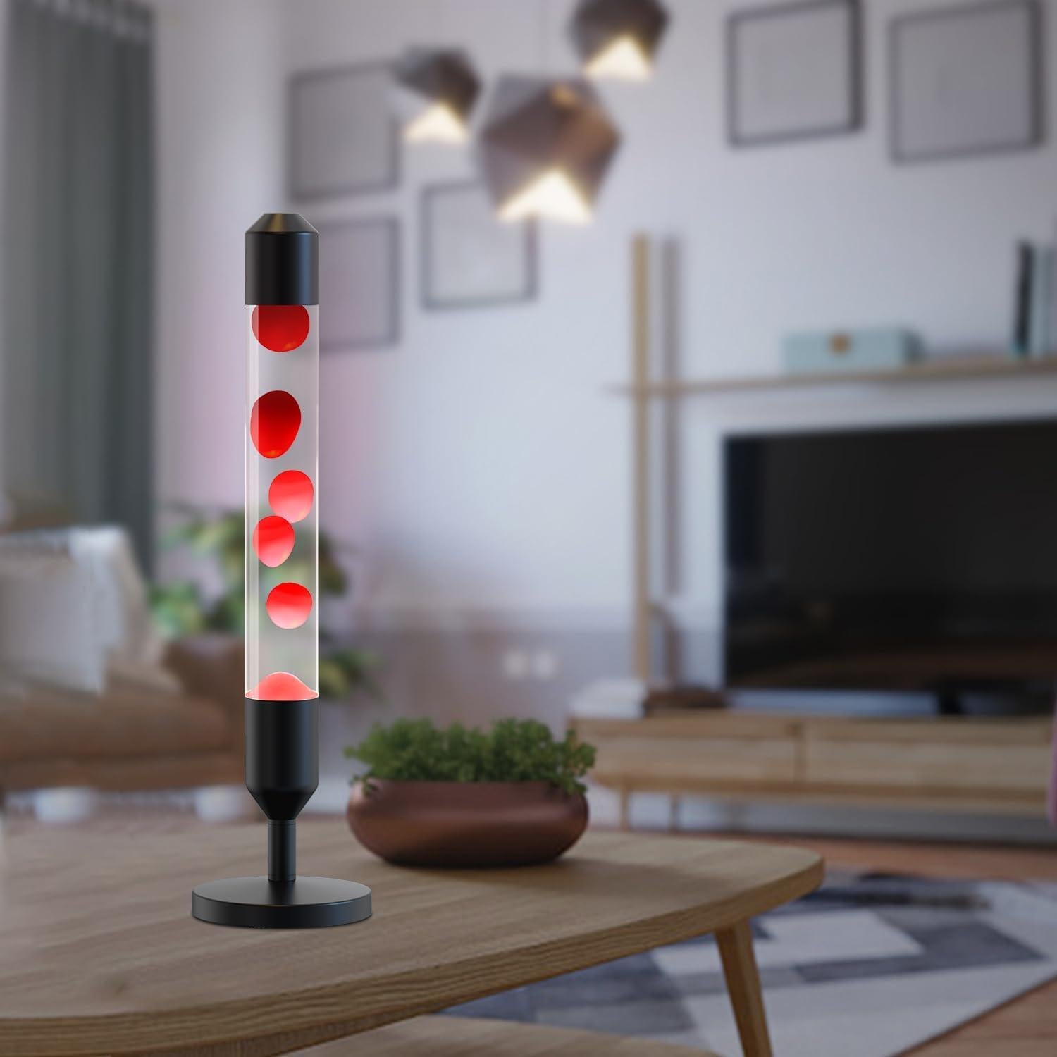 Lámpara de Movimiento Líquido Kyzfy 62 cm Cera Roja Agua Blanca