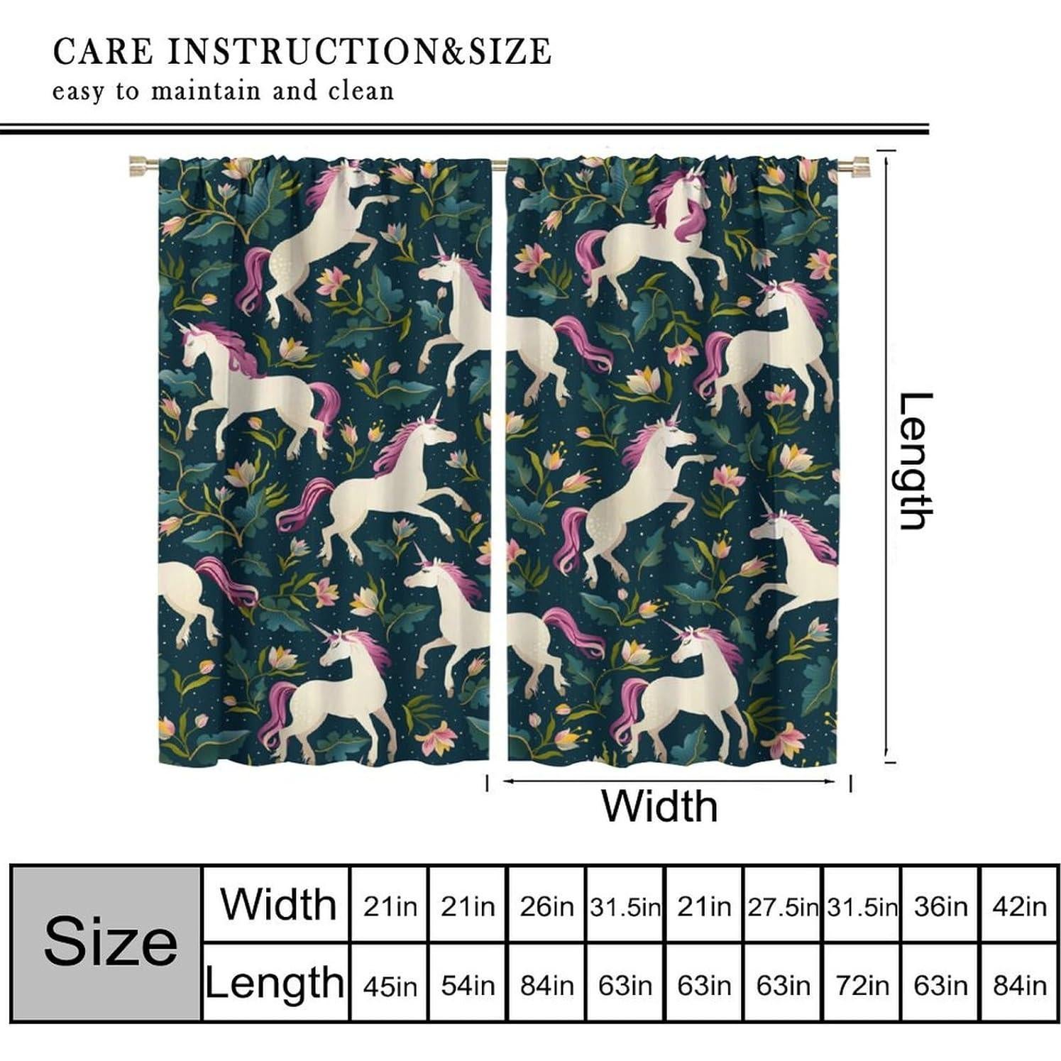 Cortinas Opacas Unicornio VUMIVI 2 Paneles 53.34x113 cm