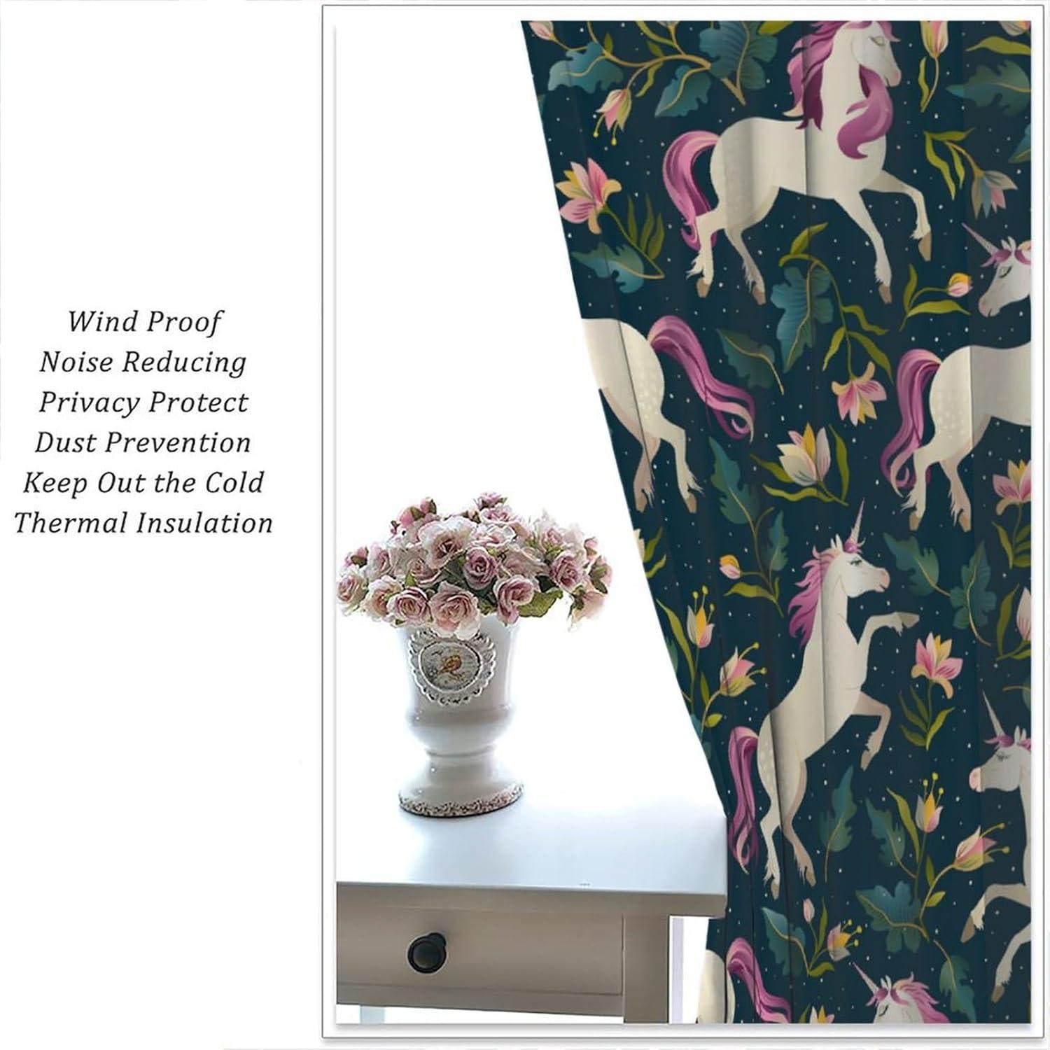 Cortinas Opacas Unicornio VUMIVI 2 Paneles 53.34x113 cm