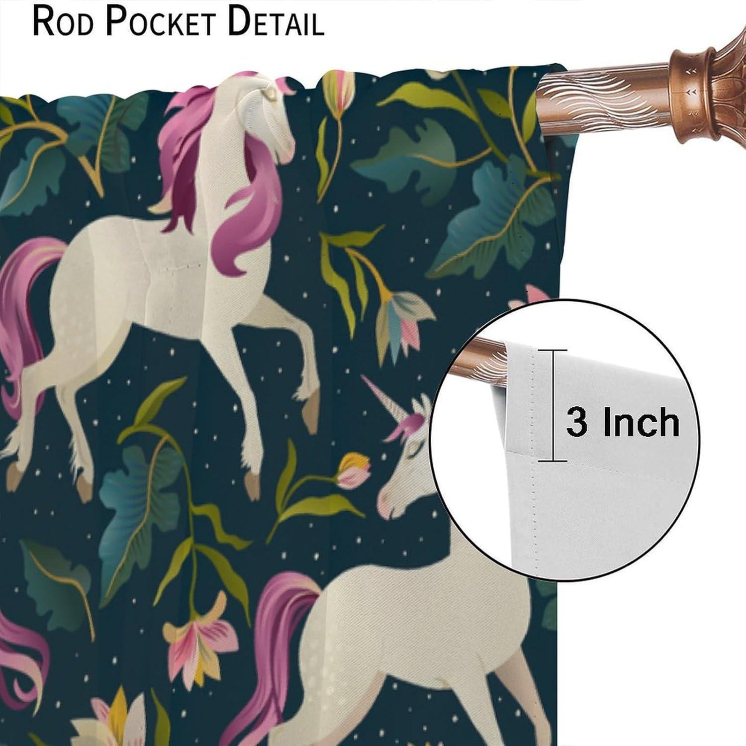 Cortinas Opacas Unicornio VUMIVI 2 Paneles 53.34x113 cm