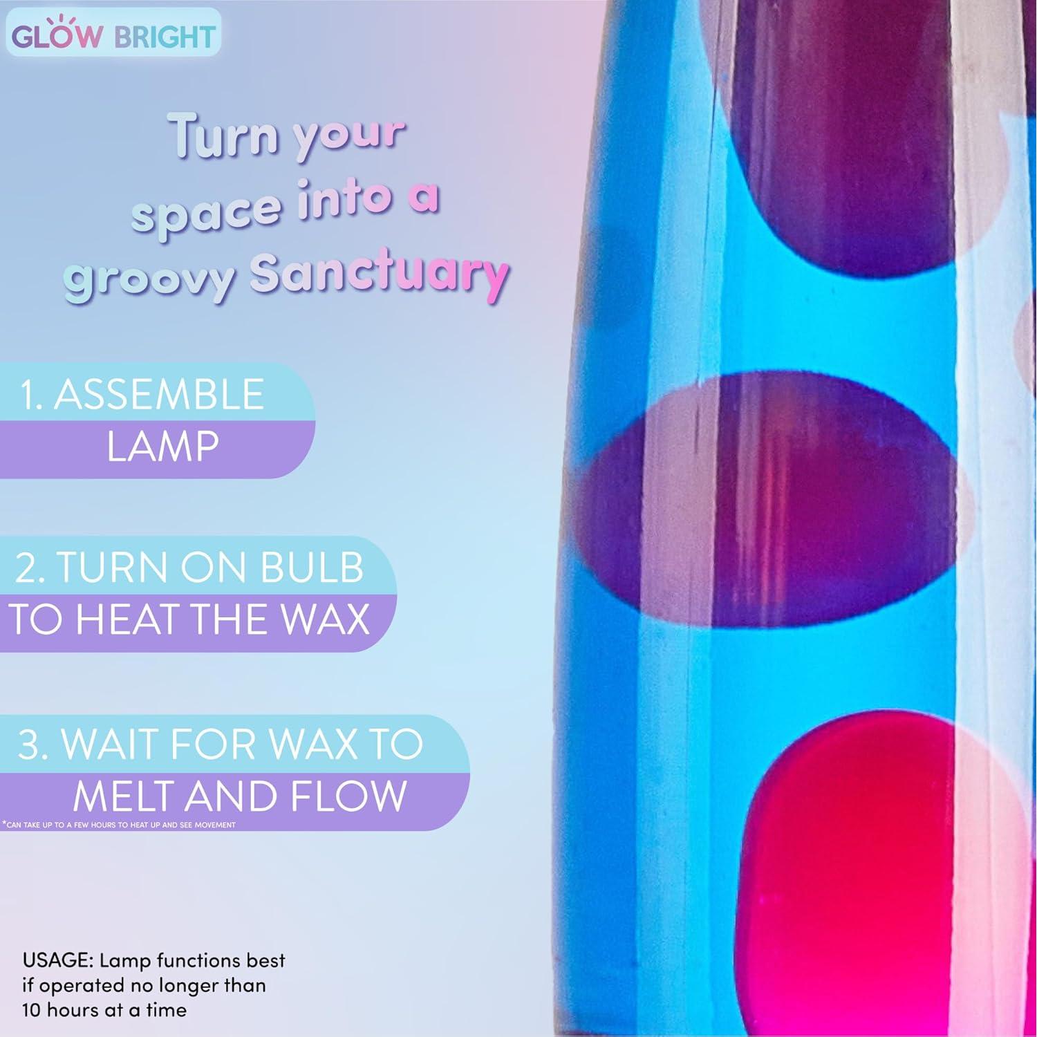 Lámpara de Lava Brillo Volcán Cohete 40.64 cm Azul Rosa