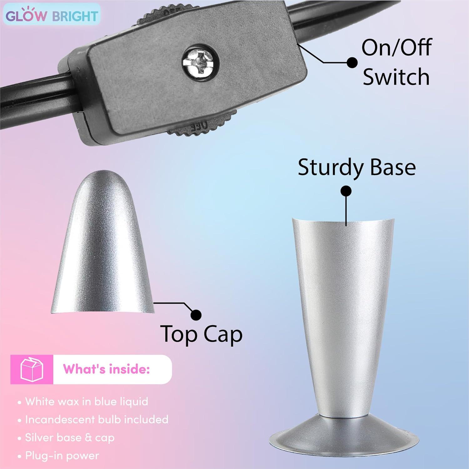 Lámpara de Lava Brillo Volcán Cohete 40.64 cm Azul Rosa