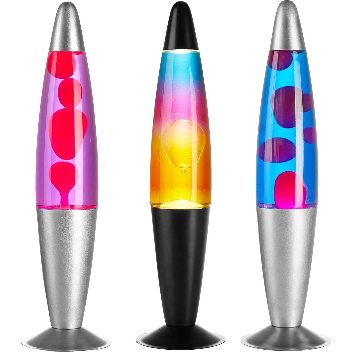 Lámpara de Lava Brillo Volcán Cohete 40.64 cm Azul Rosa