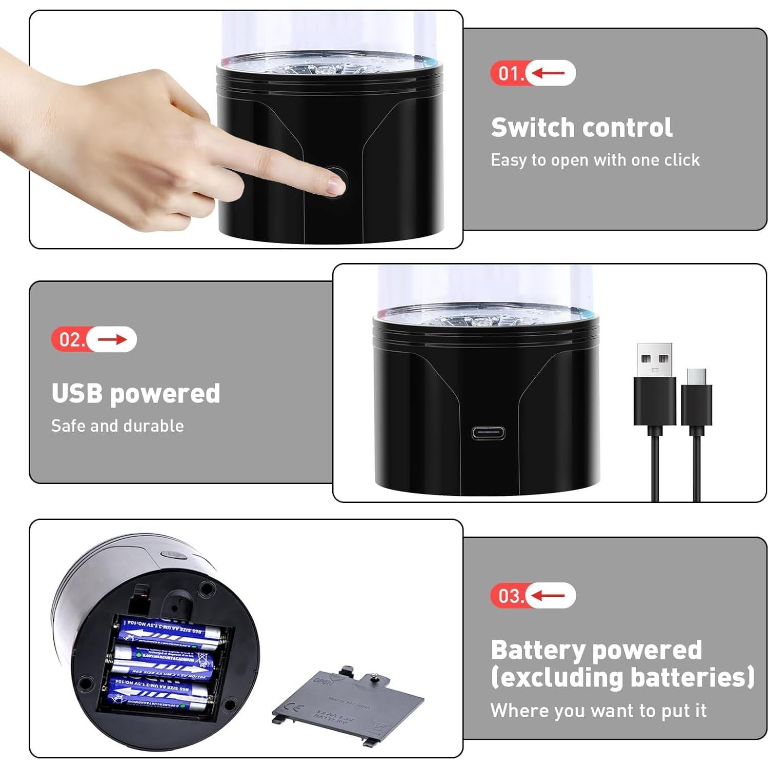 Lámpara LED de Medusa SENCU con 7 Colores y USB 20cm