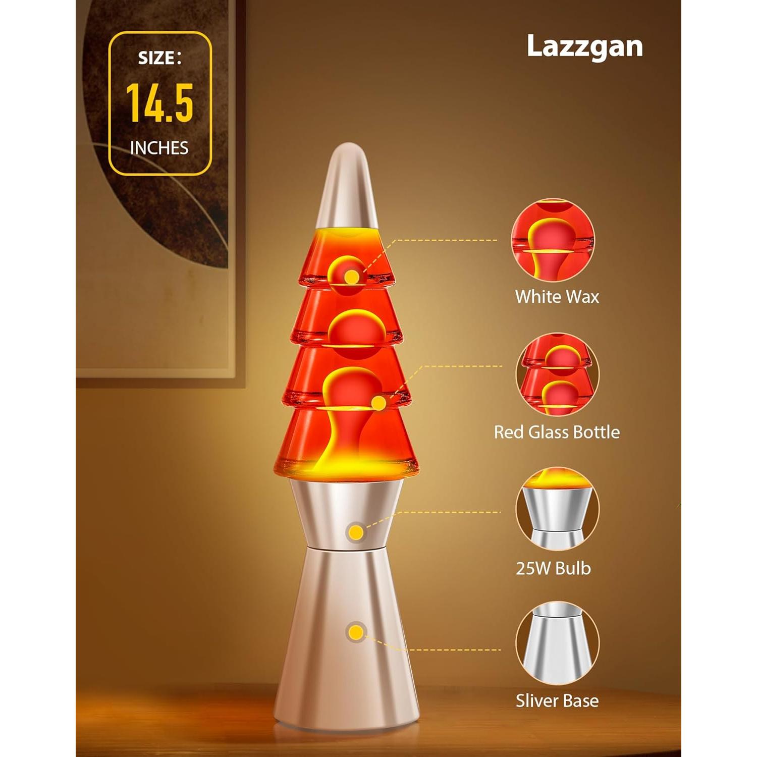 Lámpara de Mesa Lazzgan 36.8 cm Movimiento Líquido Rojo