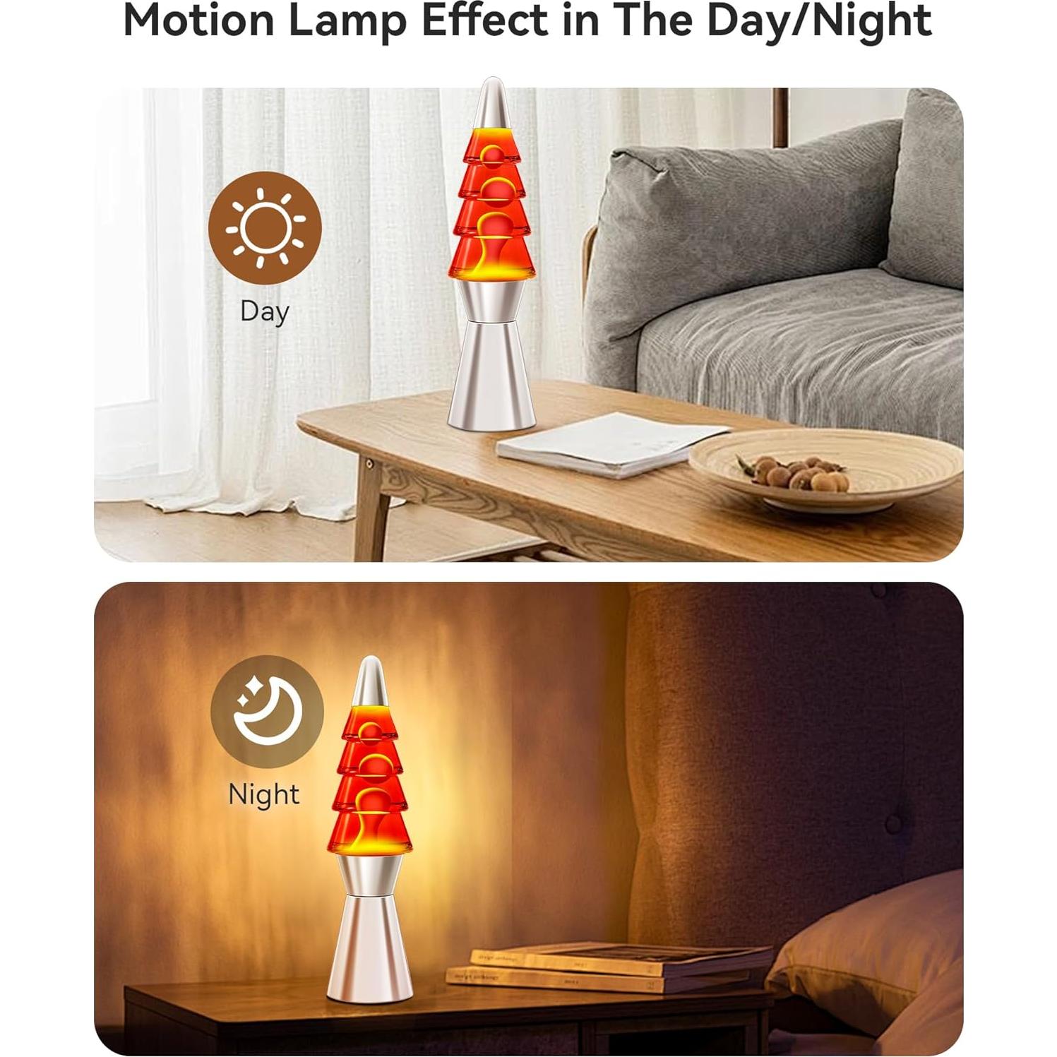 Lámpara de Mesa Lazzgan 36.8 cm Movimiento Líquido Rojo