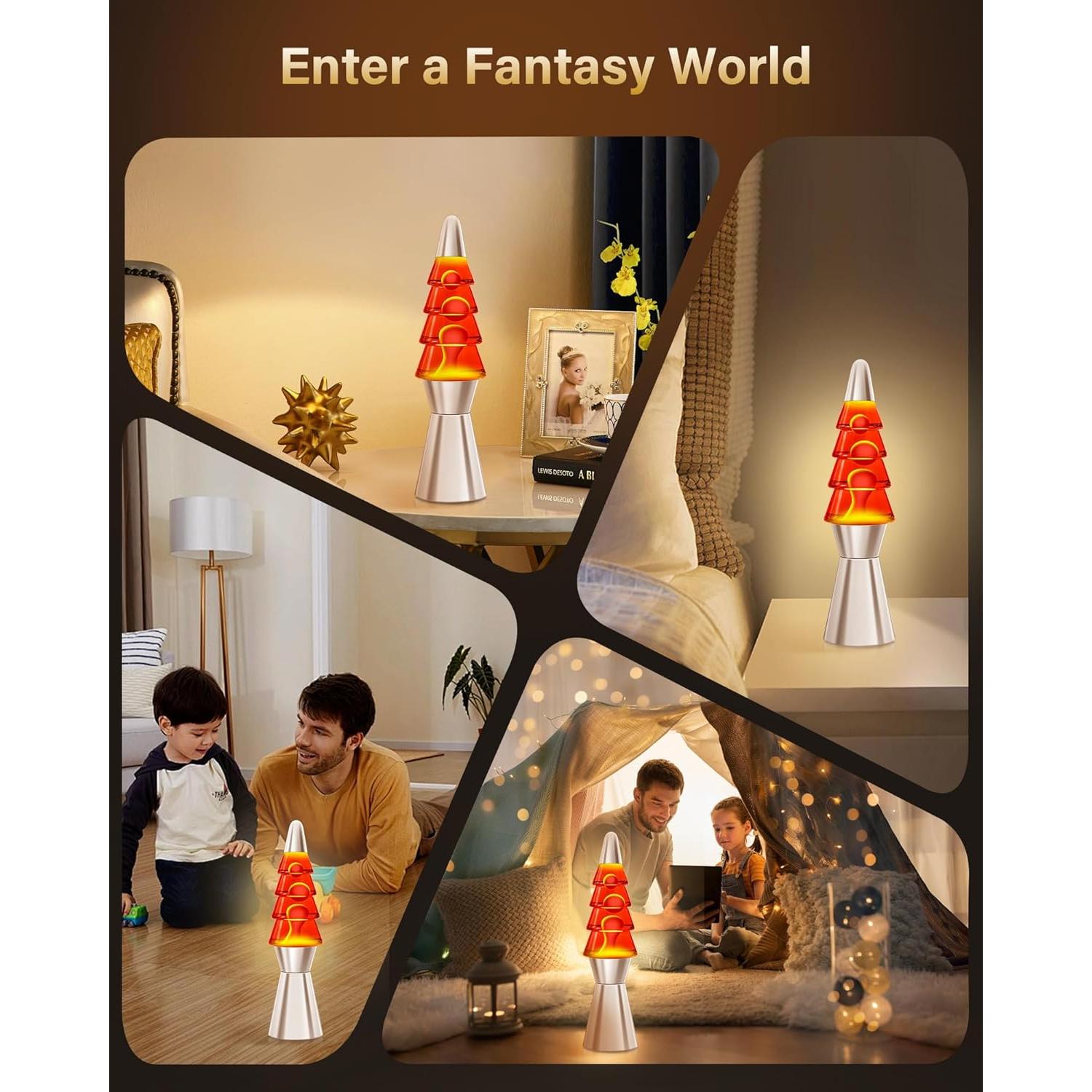 Lámpara de Mesa Lazzgan 36.8 cm Movimiento Líquido Rojo