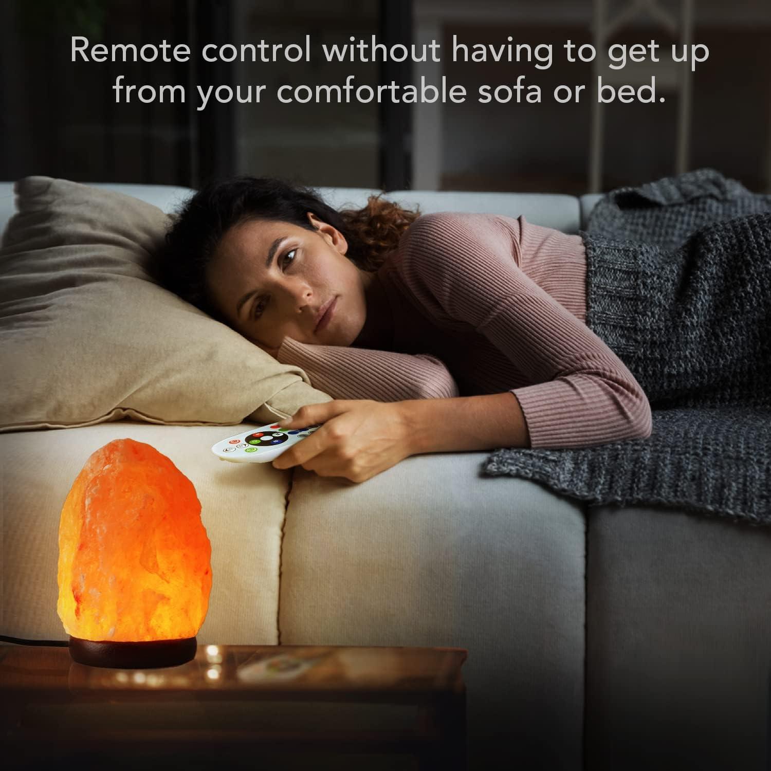 Lámpara de Sal del Himalaya Pursalt 5.5" con Control Remoto