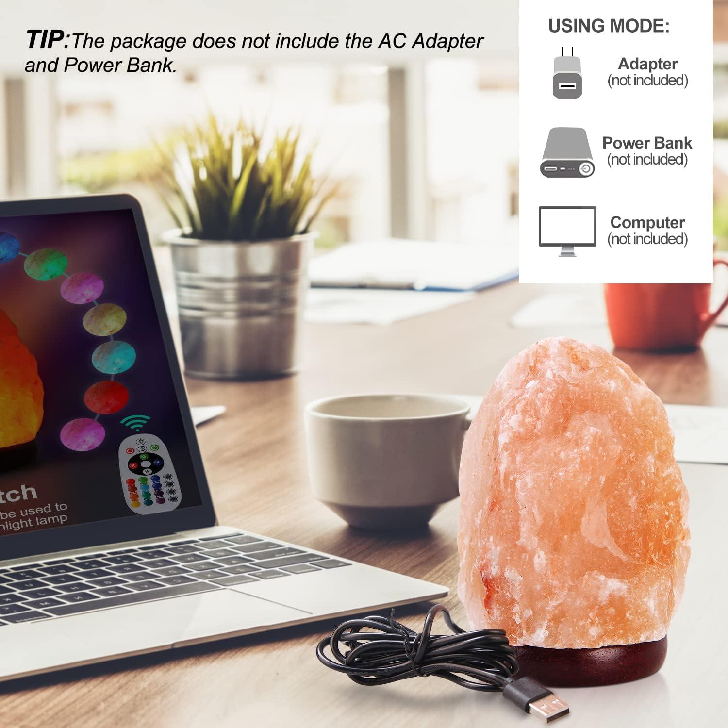 Lámpara de Sal del Himalaya Pursalt 5.5" con Control Remoto