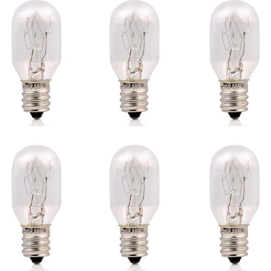Bombillas Incandescentes T7 15W E12 para Lámparas de Sal - Paquete de 6