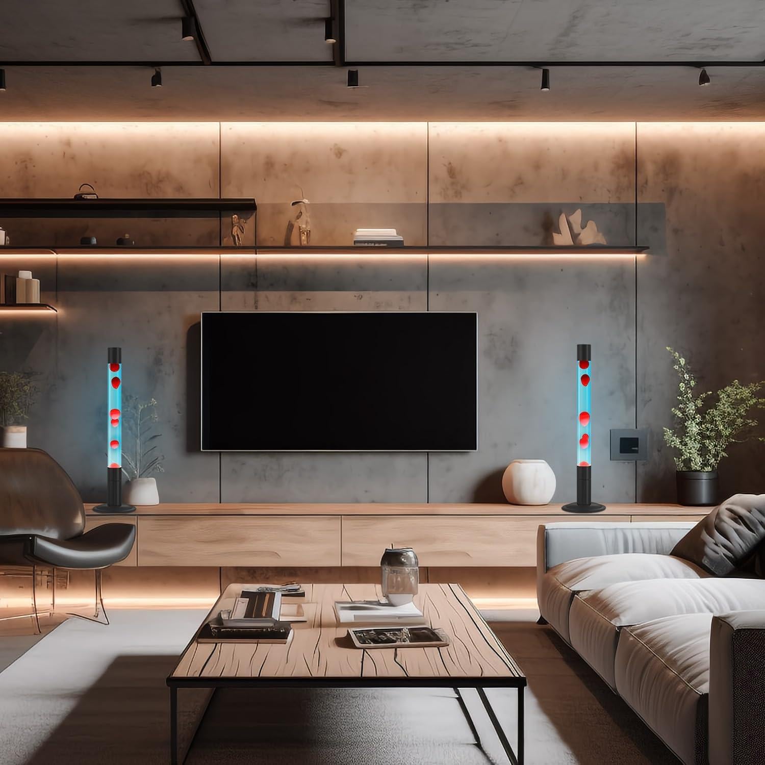 Lámpara de Movimiento Líquido LKUA 30 Pulgadas Azul y Roja