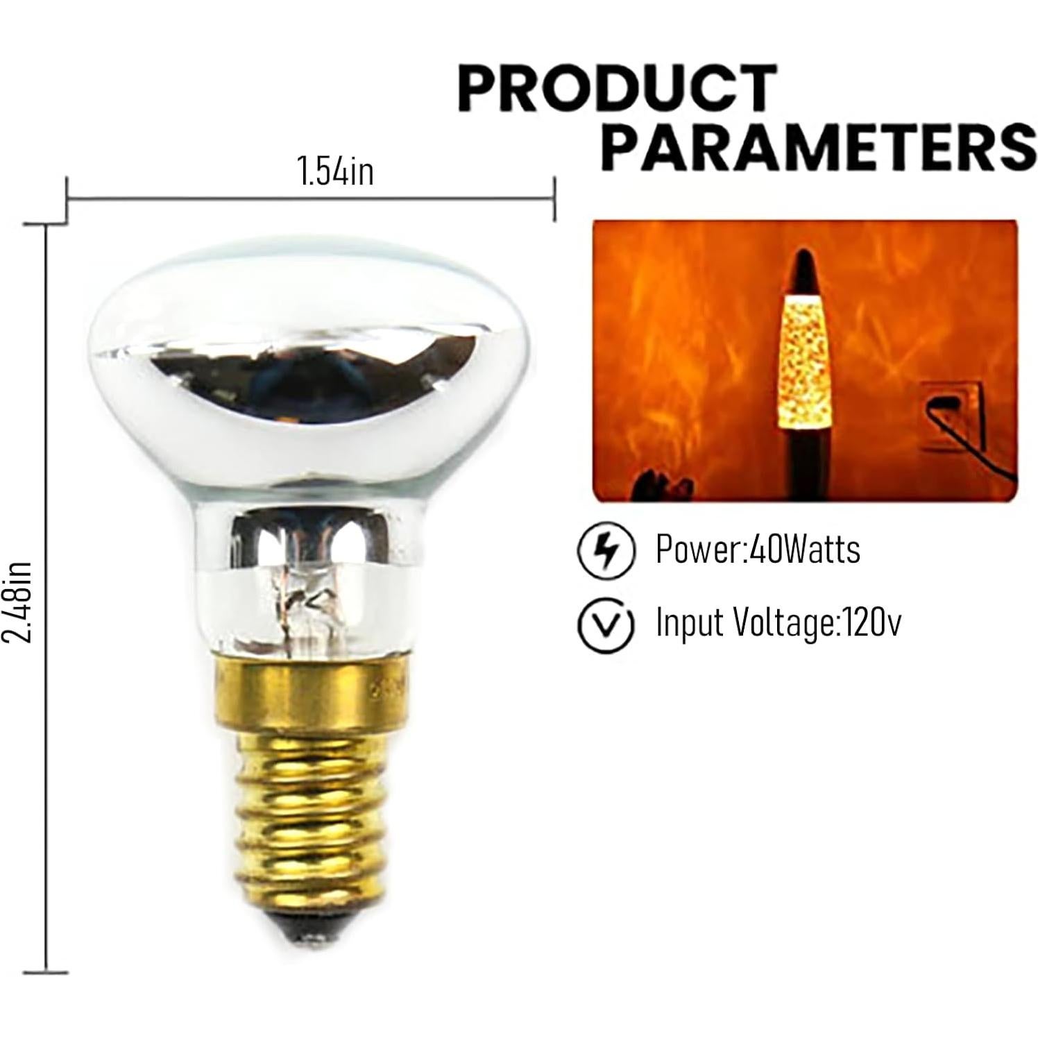 Paquete de 4 bombillas incandescentes 25W R39 E17 para lámparas