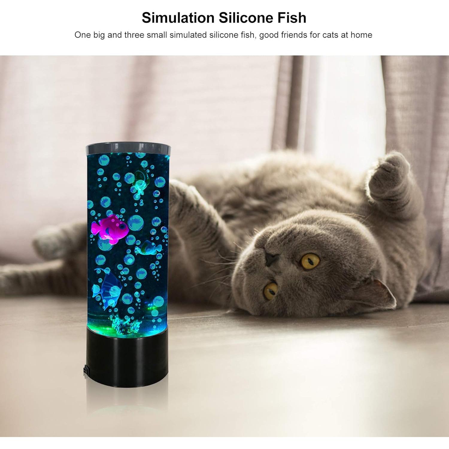 Lámpara de Lava LED Vaticas con Peces y Burbujas 28cm