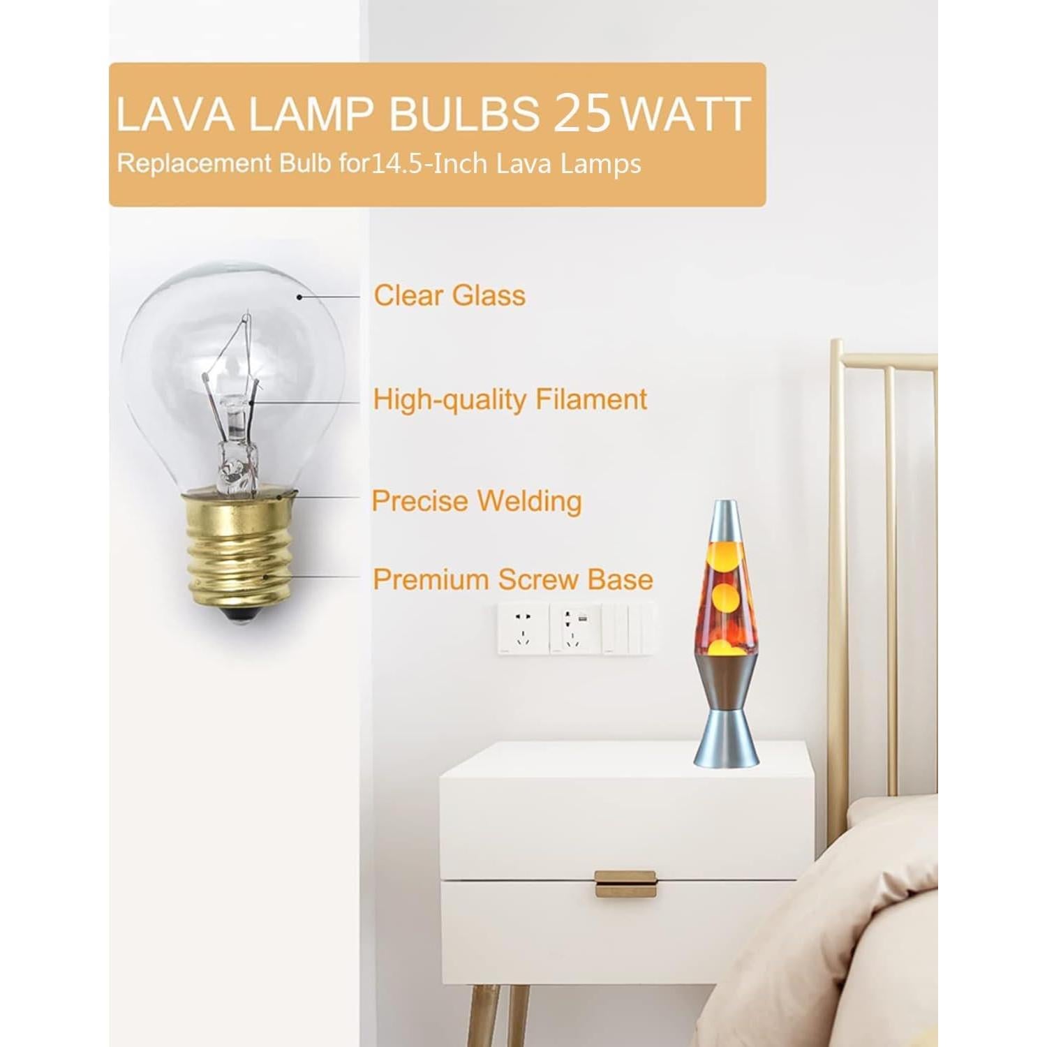 Bombillas de Lava ConWen S11 25W Regulables Paquete de 6