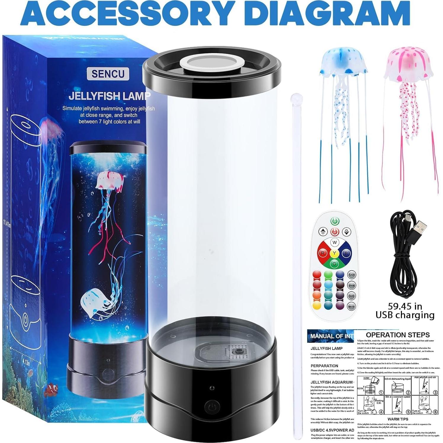 Lámpara de Medusa Osuke 29 cm con 17 Colores y Control Remoto