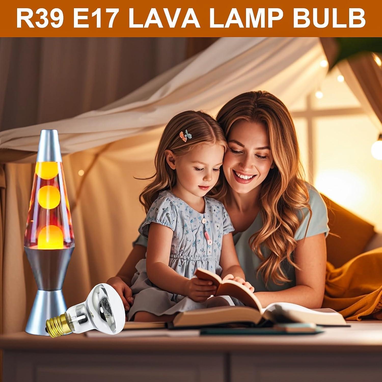 Bombilla de Lámpara de Lava R39 30W E17 2 Pack Blanca Cálida