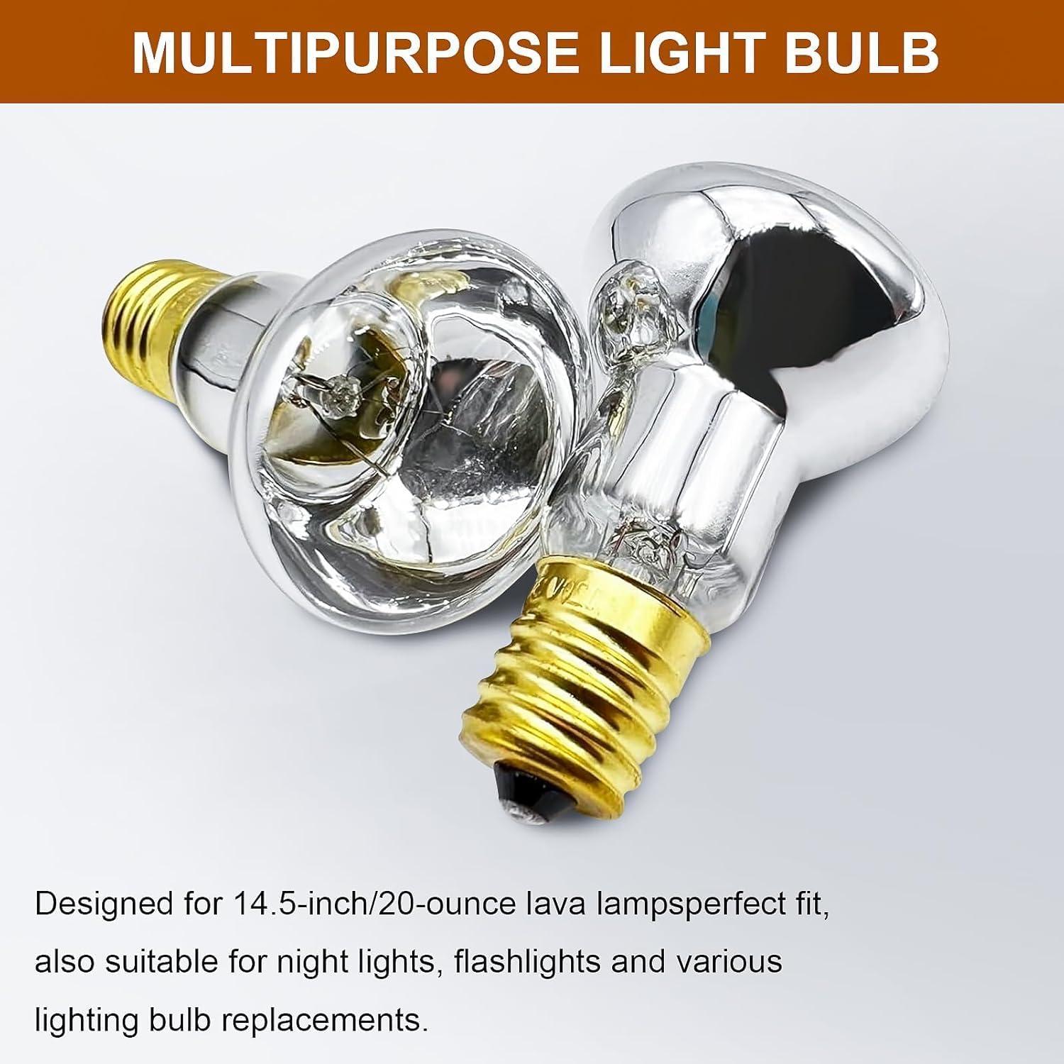 Bombilla de Lámpara de Lava R39 30W E17 2 Pack Blanca Cálida