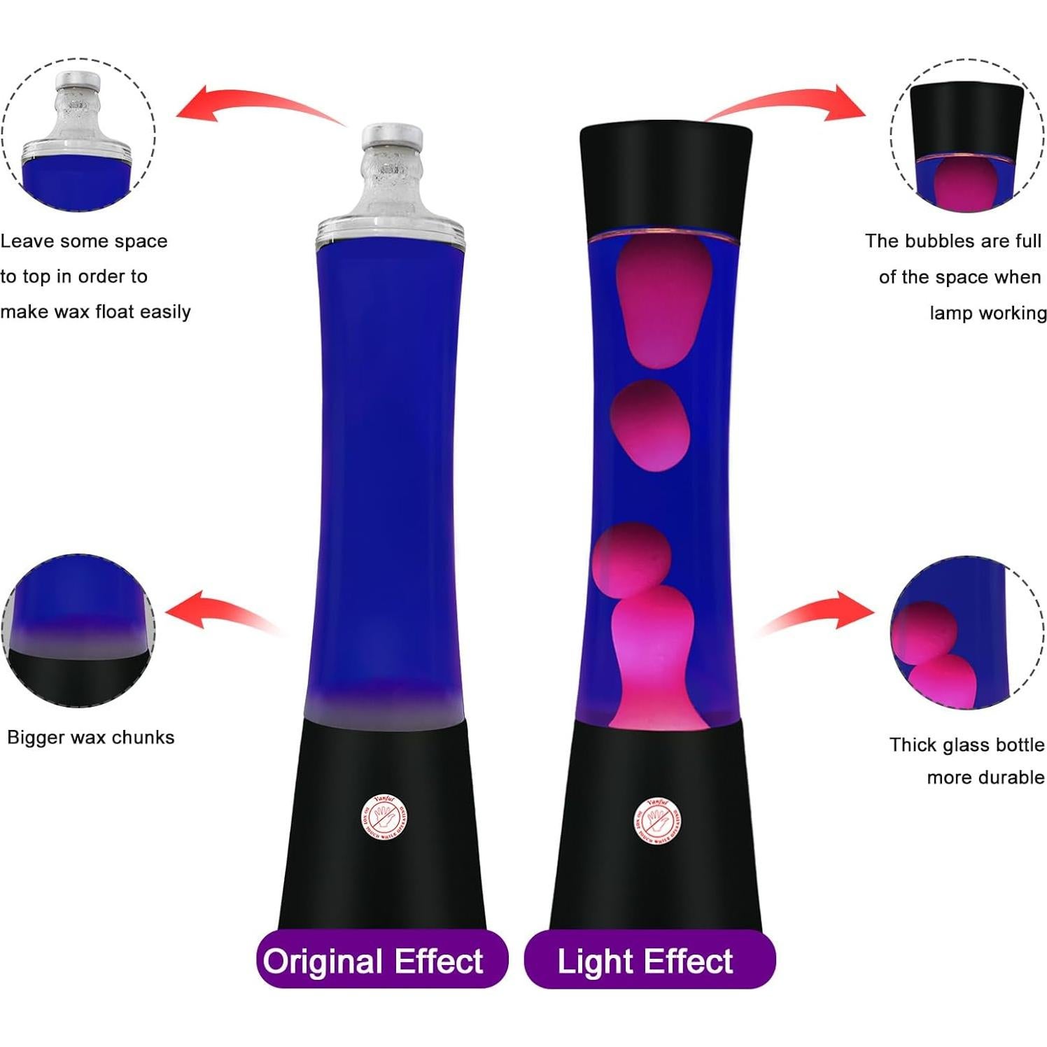 Lámpara de Movimiento Líquido Vanful 40.64 cm Púrpura